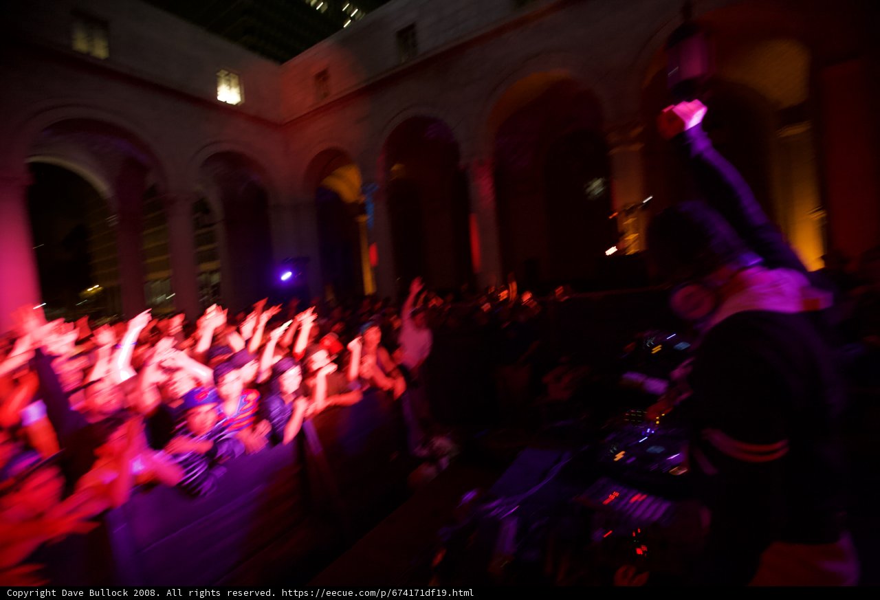 Urban Night Club Crowd with a DJ
