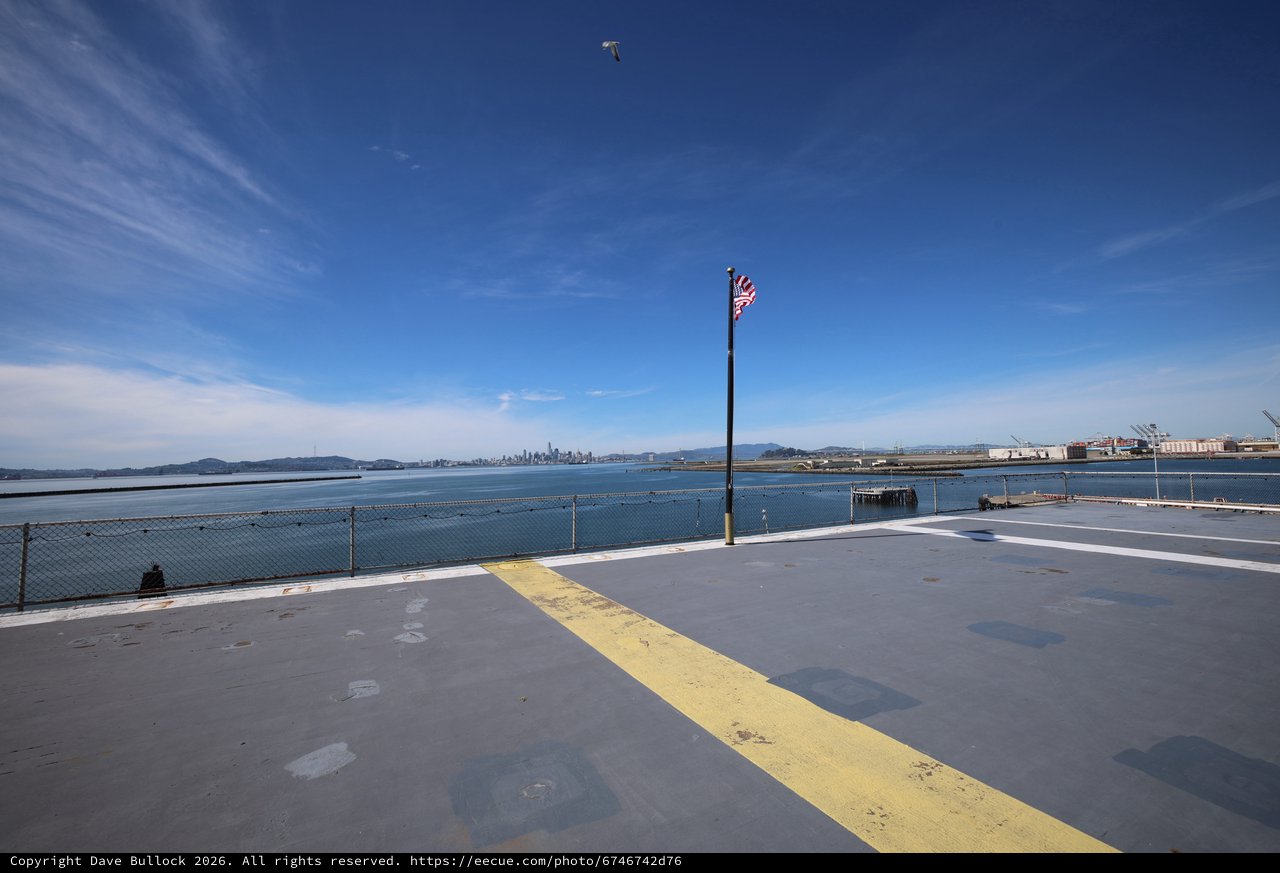 USS Hornet Flight Deck Overlooking San Francisco Bay