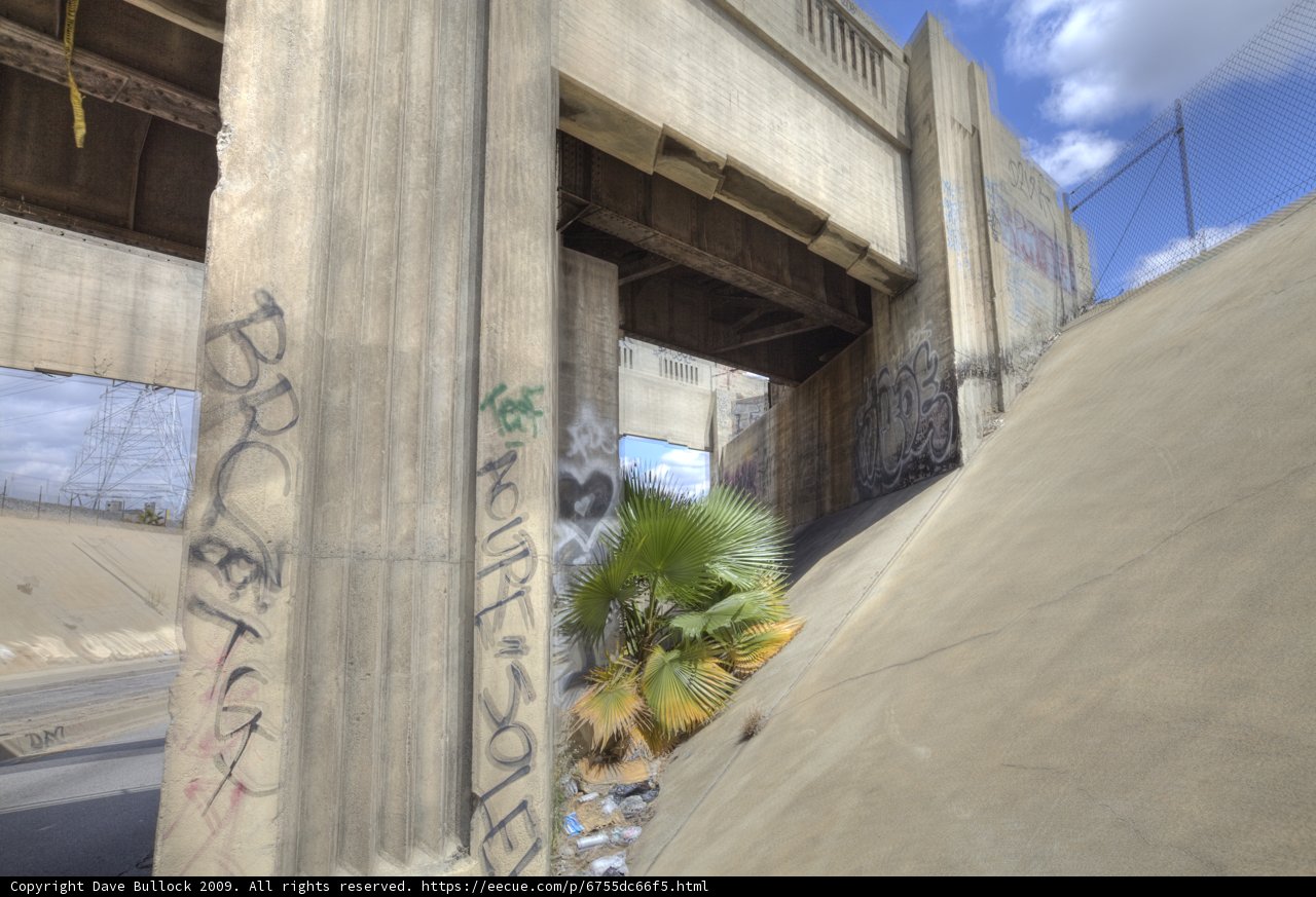 Graffiti-Decorated Overpass Bridge