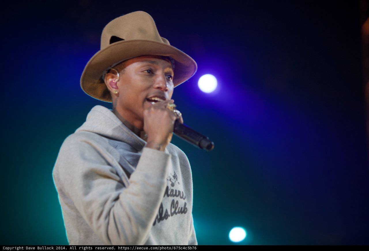 Pharrell Williams Rocks a Cowboy Hat at the Grammys