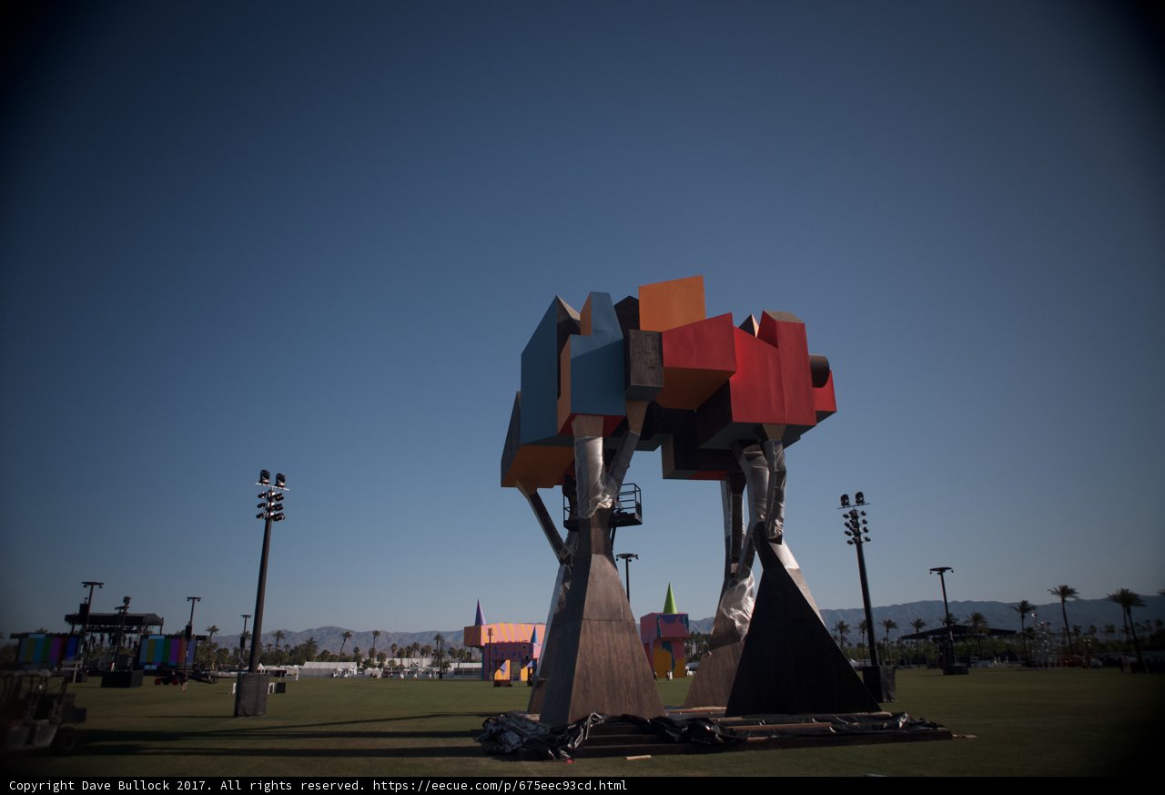 Monumental Robot Building in California Field