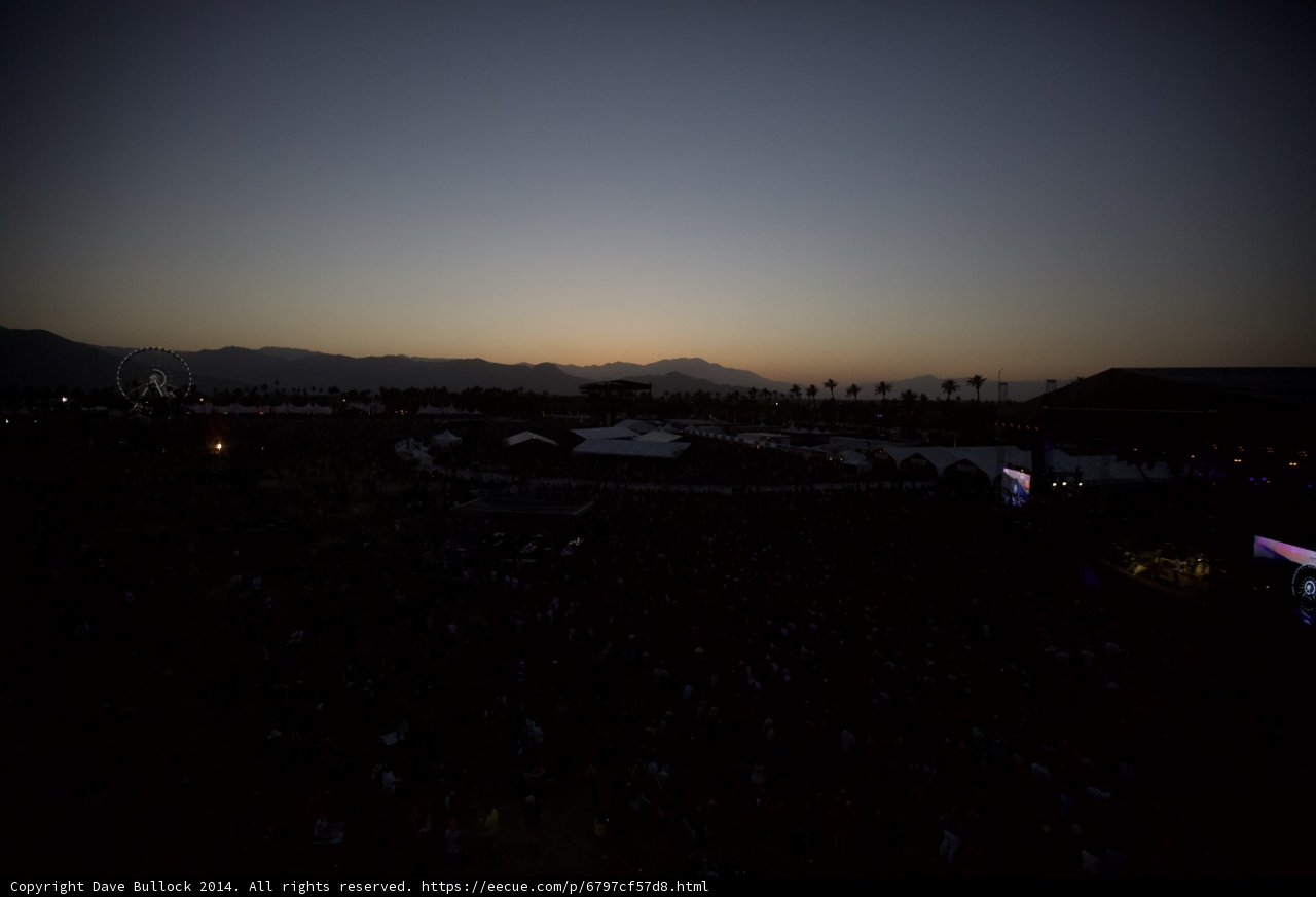 Sunset Crowd at Coachella Music Festival