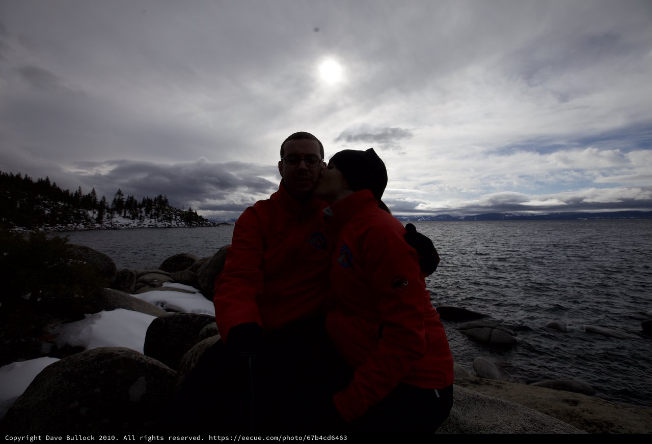 Winter Kiss by the Shores of Lake Tahoe