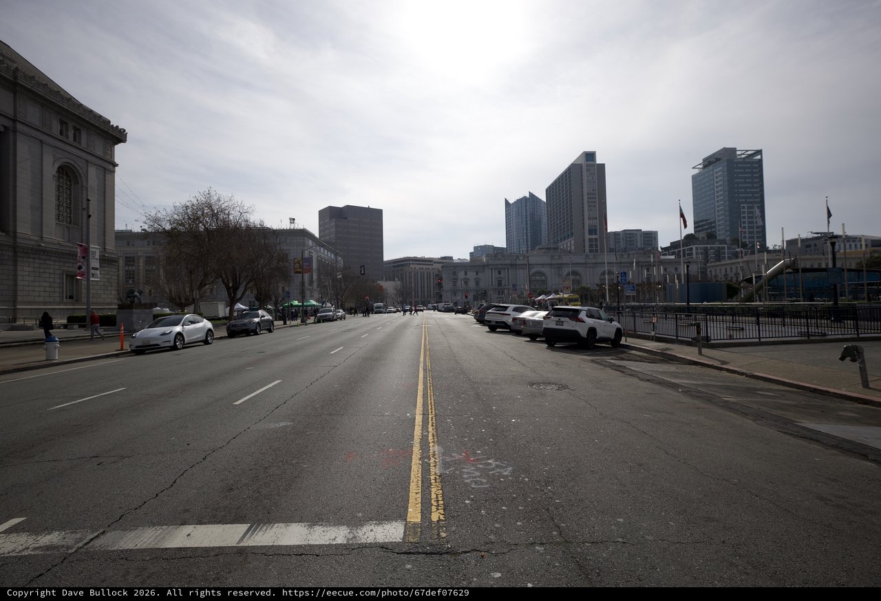 Empty Urban Street on Overcast Day in San Francisco