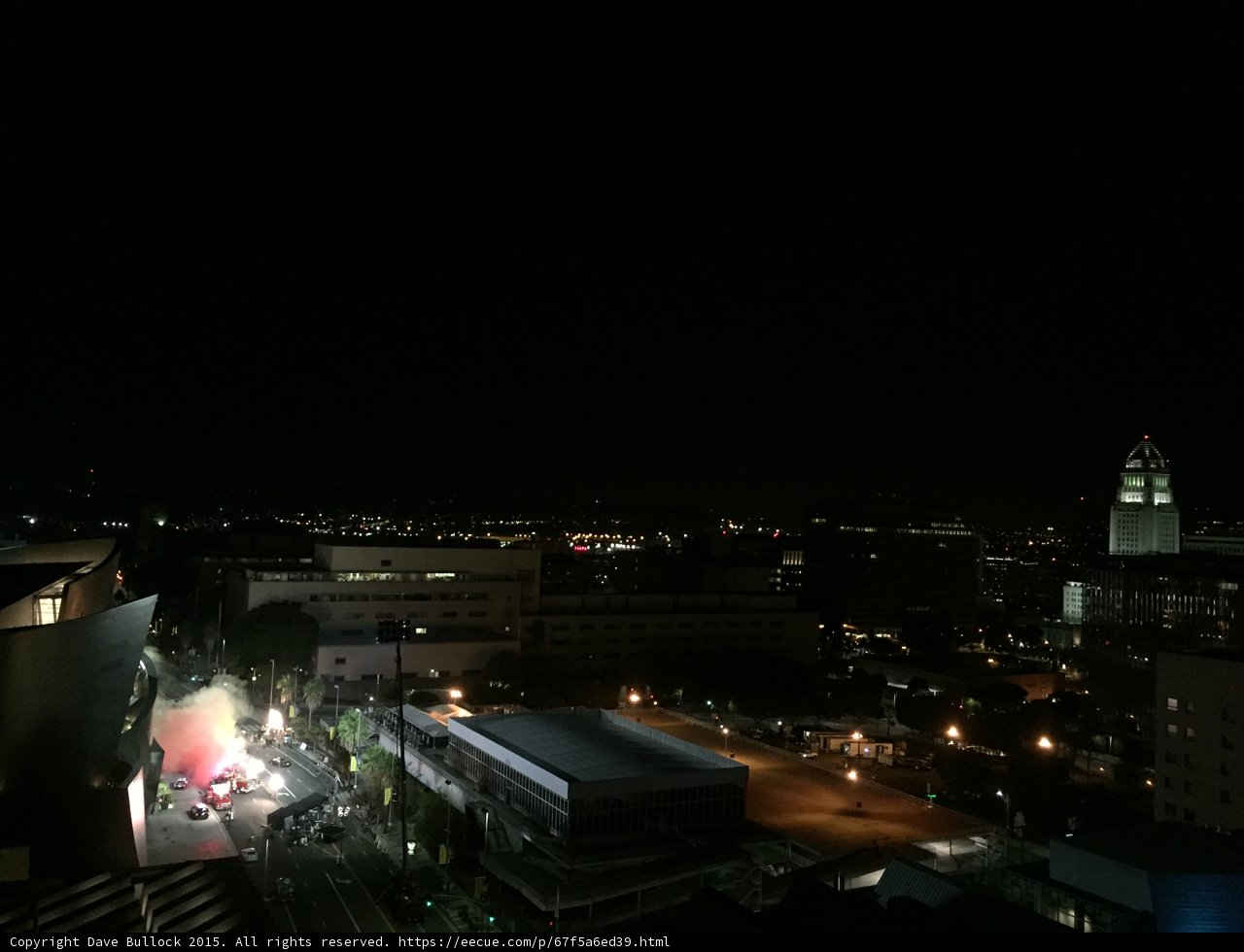 Nighttime Cityscape on LA Rooftop