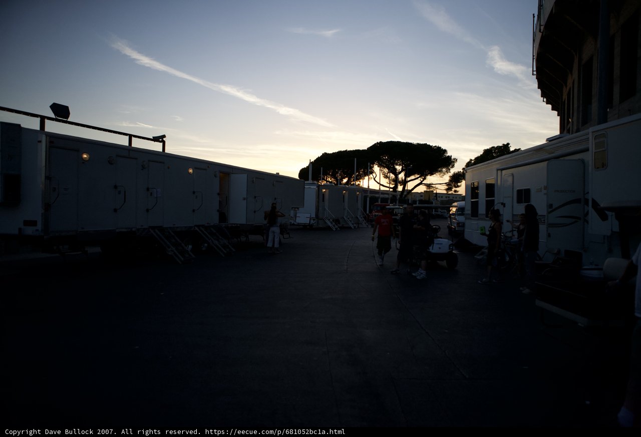 Trailer park sunset