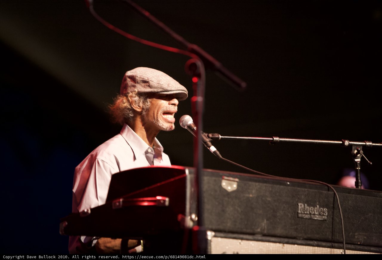 Hat-wearing Musician on the Keyboard