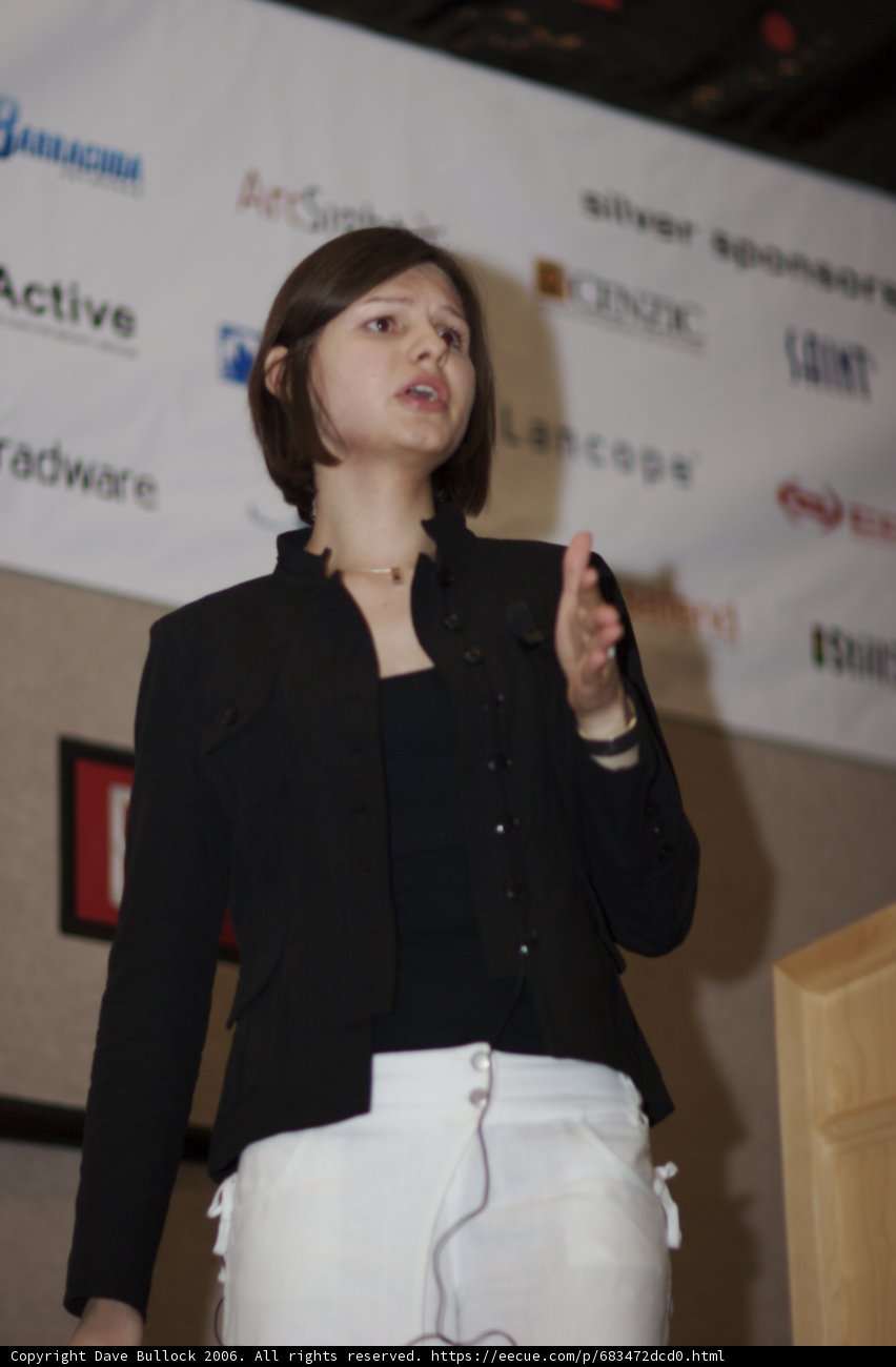 Joanna Rutkowska stands proud in black jacket