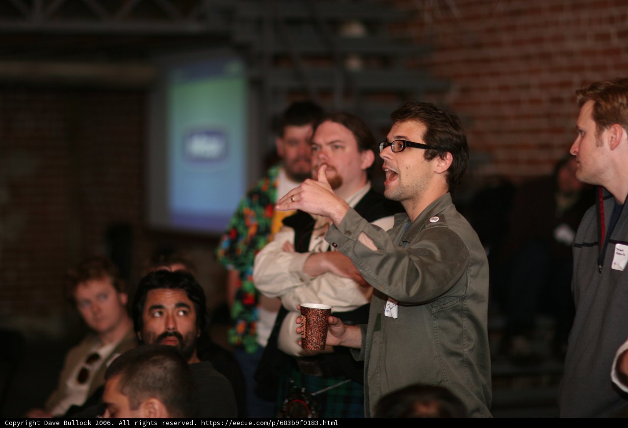 Man Enjoying a Drink at Barcamp 3