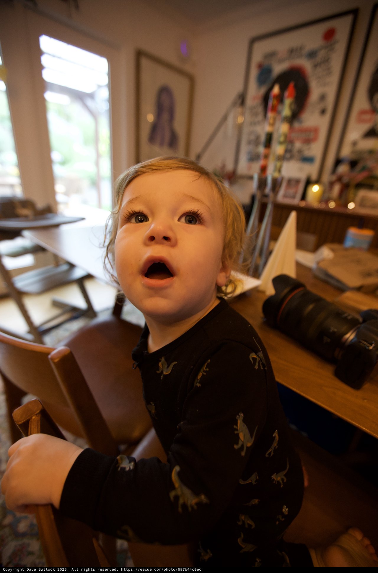 Toddler's Wonder and Surprise at Christmas Time