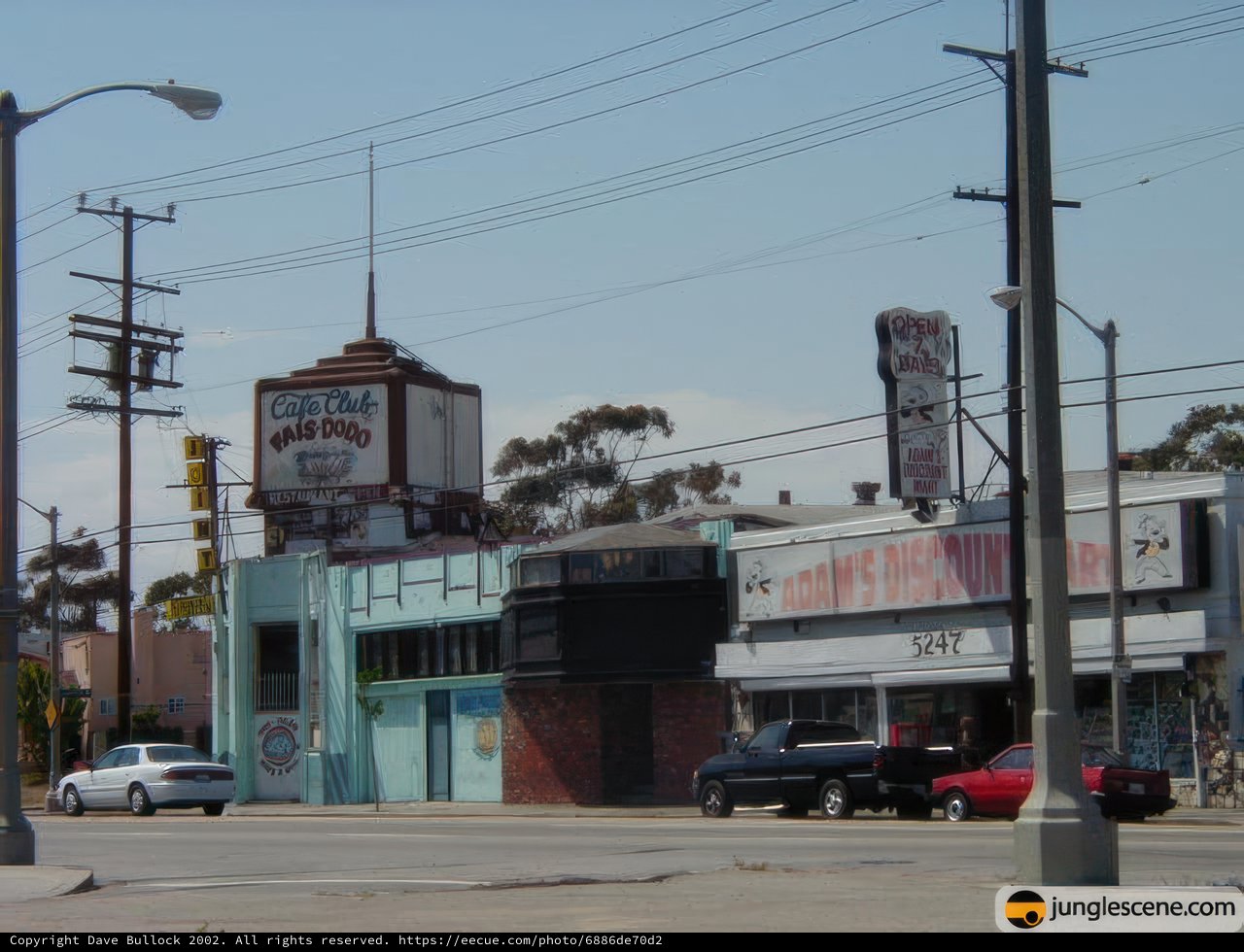 Busy Street Scene in Downtown Diner District