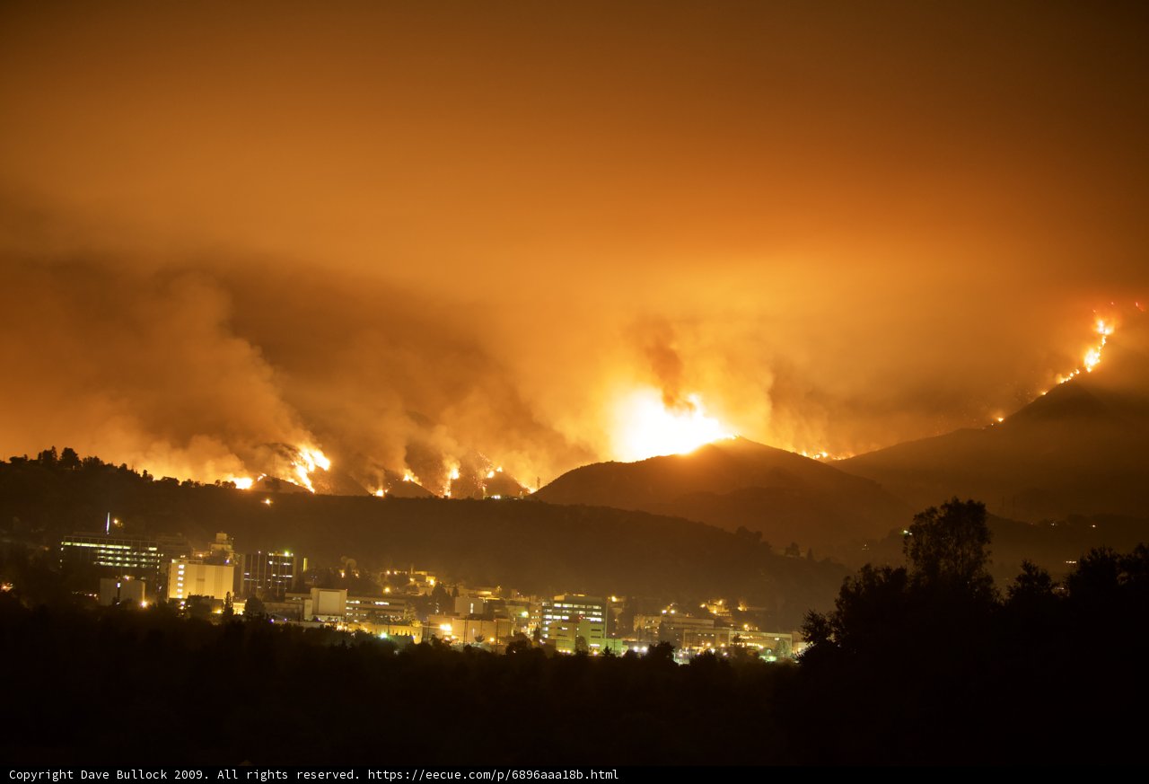 Blazing Hills and Cityscape Fire