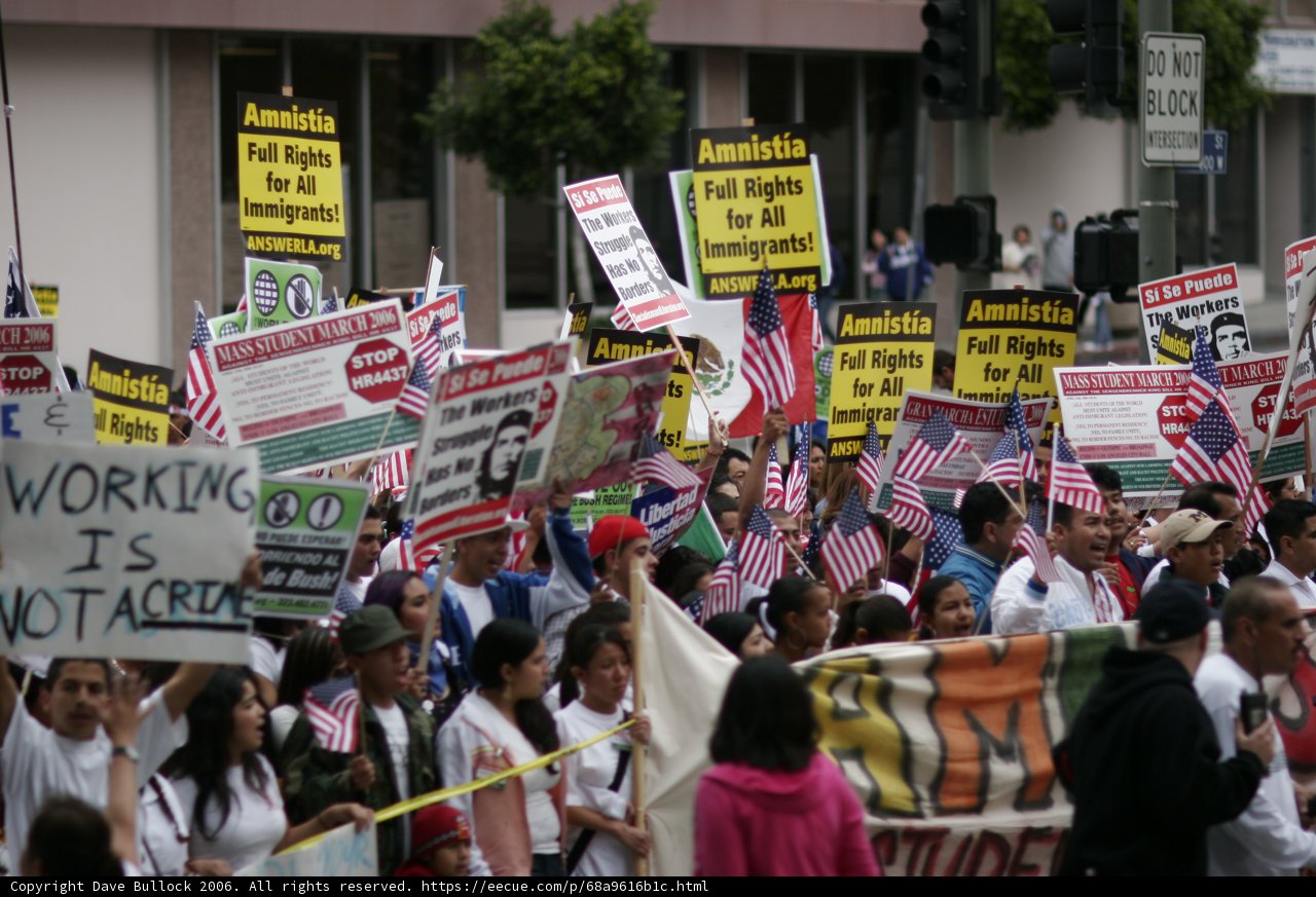 Student Protest Parade with Signs and Banners