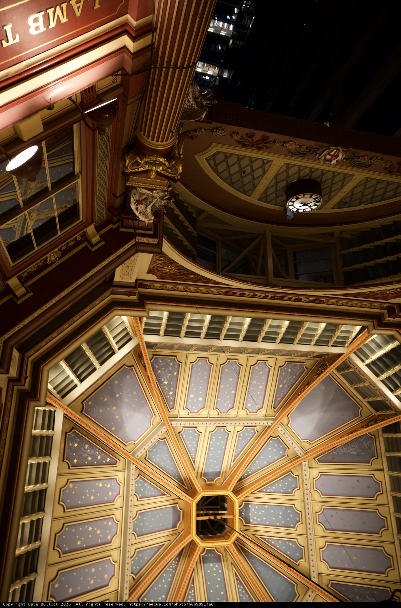 Ornate Victorian Ceiling Architecture in Historic Building
