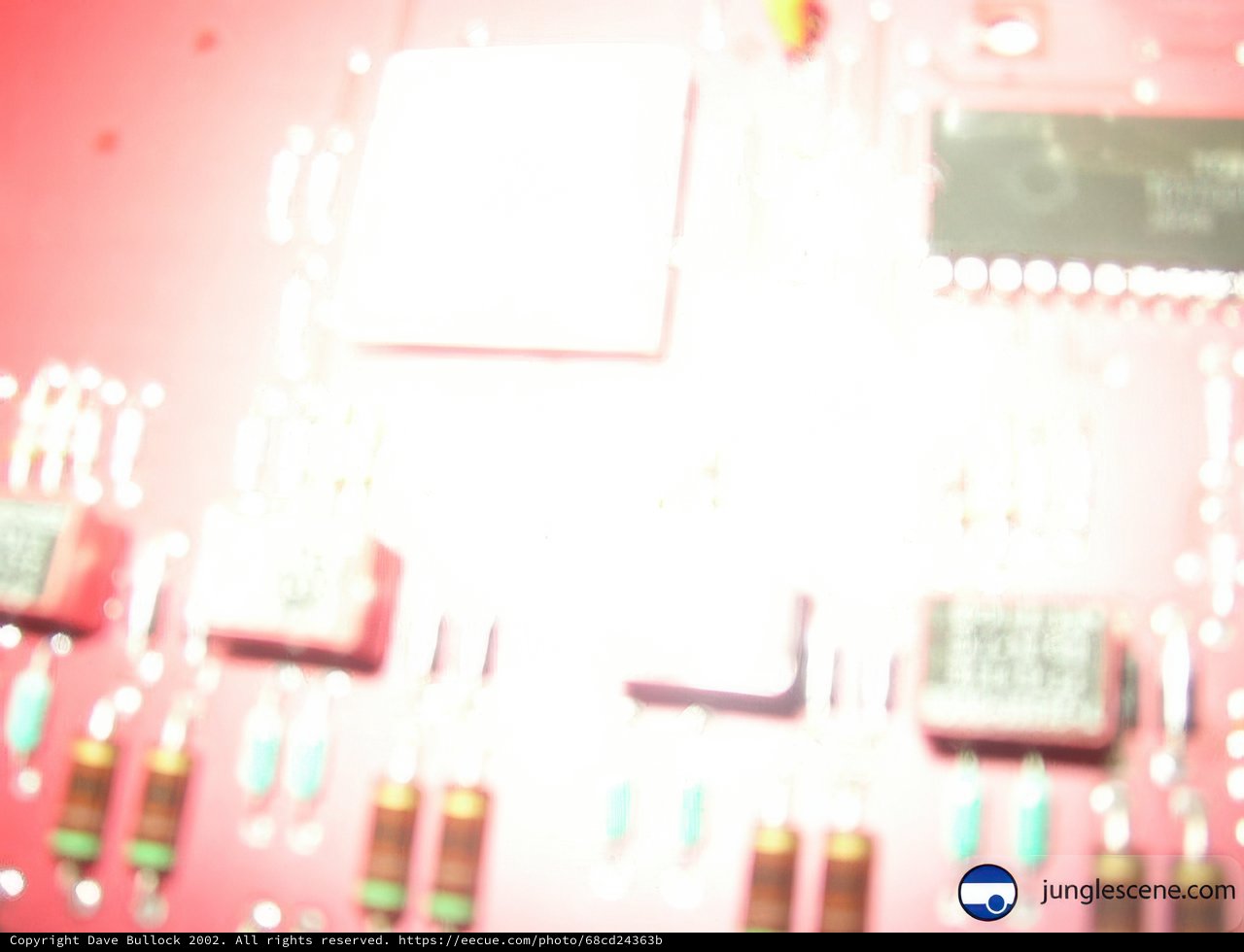 Red Circuit Board Close-Up