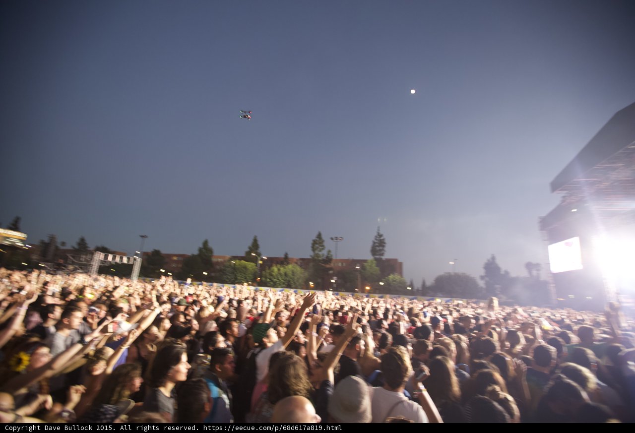 Wide Crowd Drone Moon Stage Haze