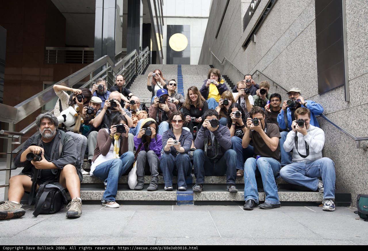 Paparazzi Frenzy on Downtown Steps