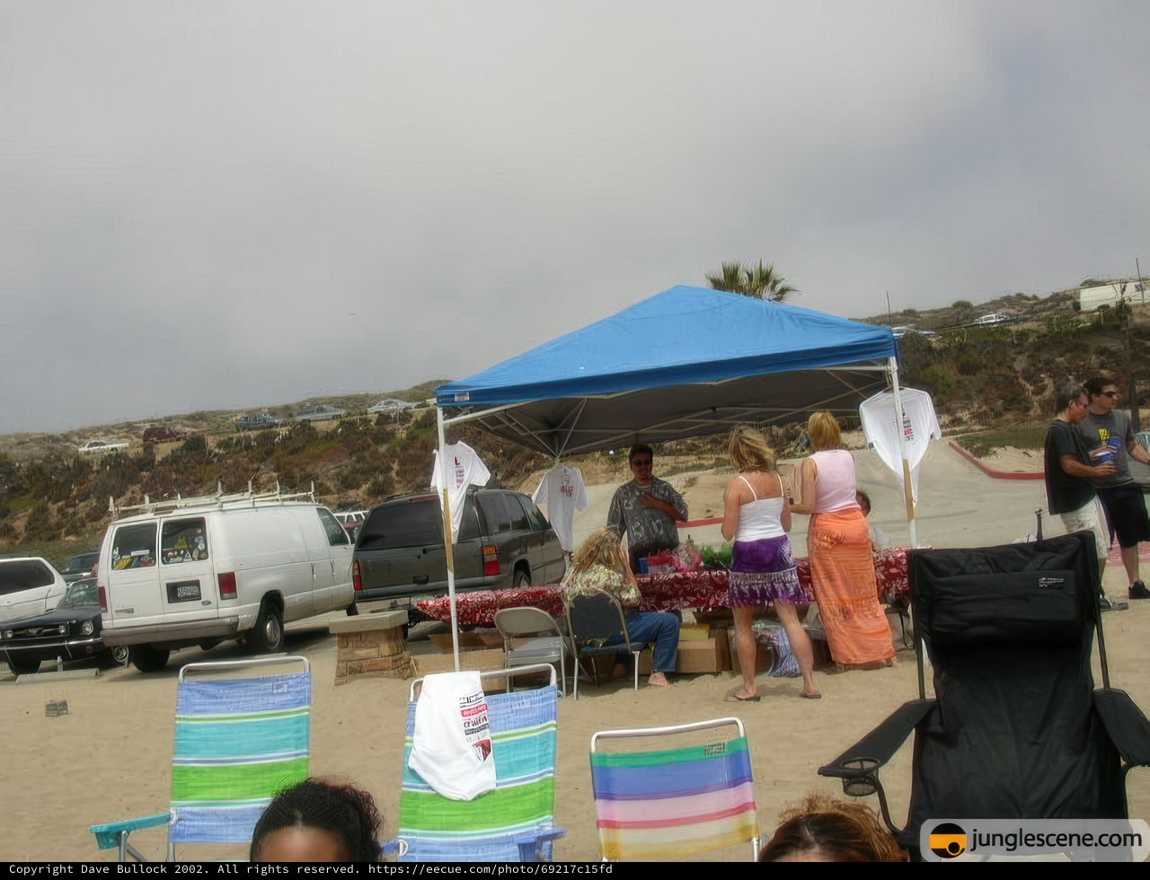Beach BBQ Gathering Under a Tent