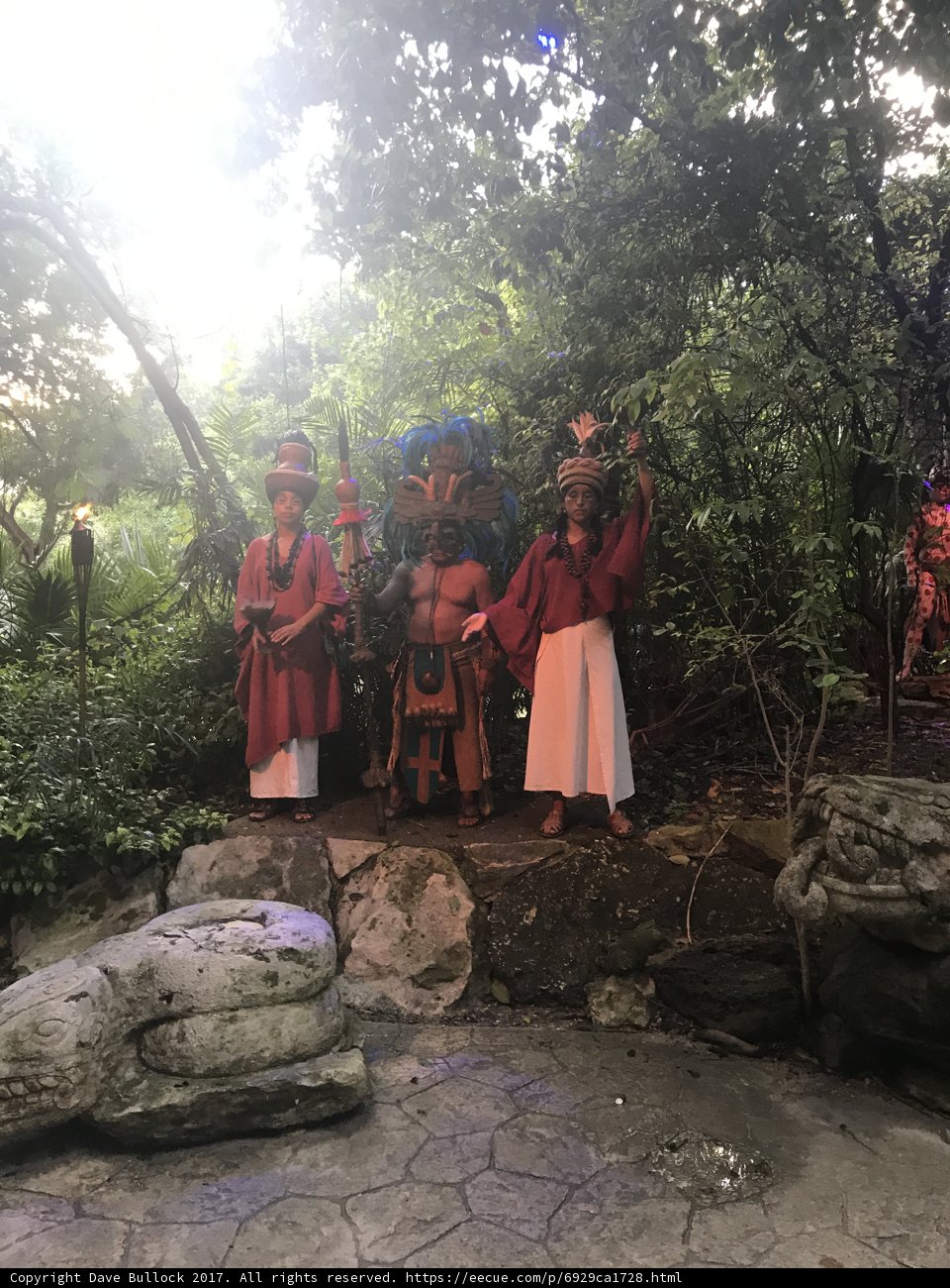 Traditional Costumes on Rock Walkway
