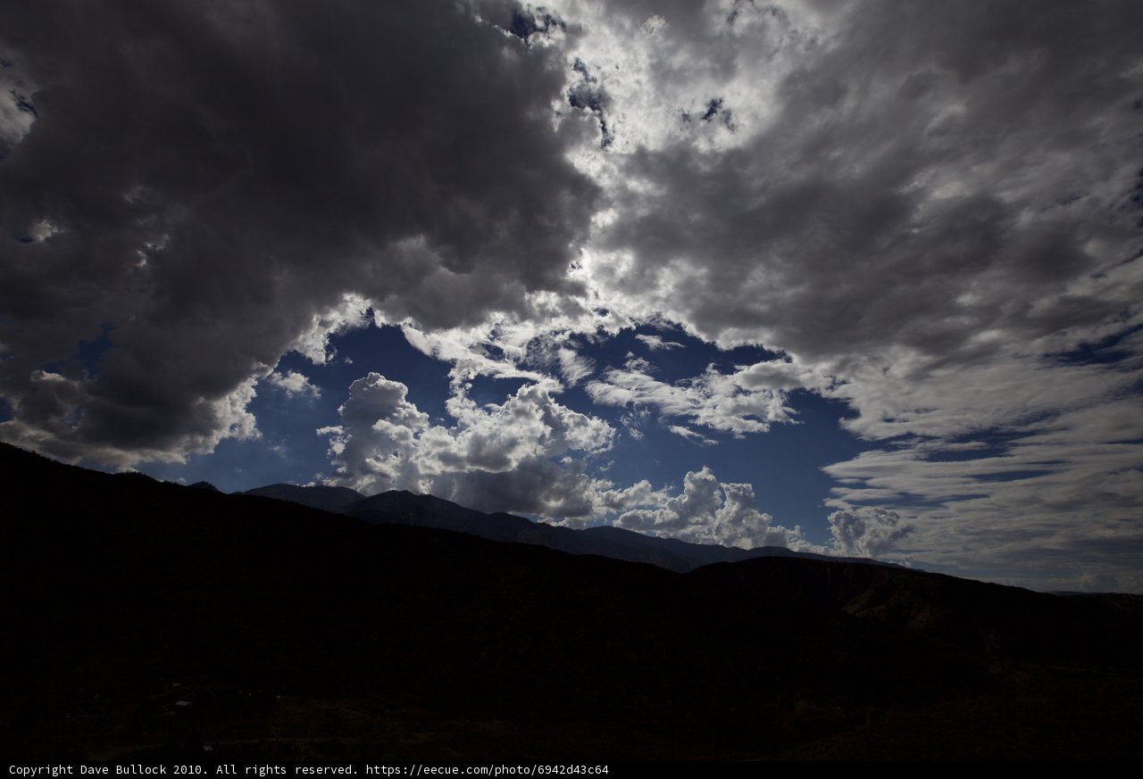 Cumulus Clouds over Angeles Crest Mountains