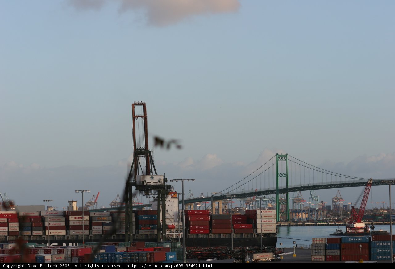 Majestic Bridge over the Busy Port
