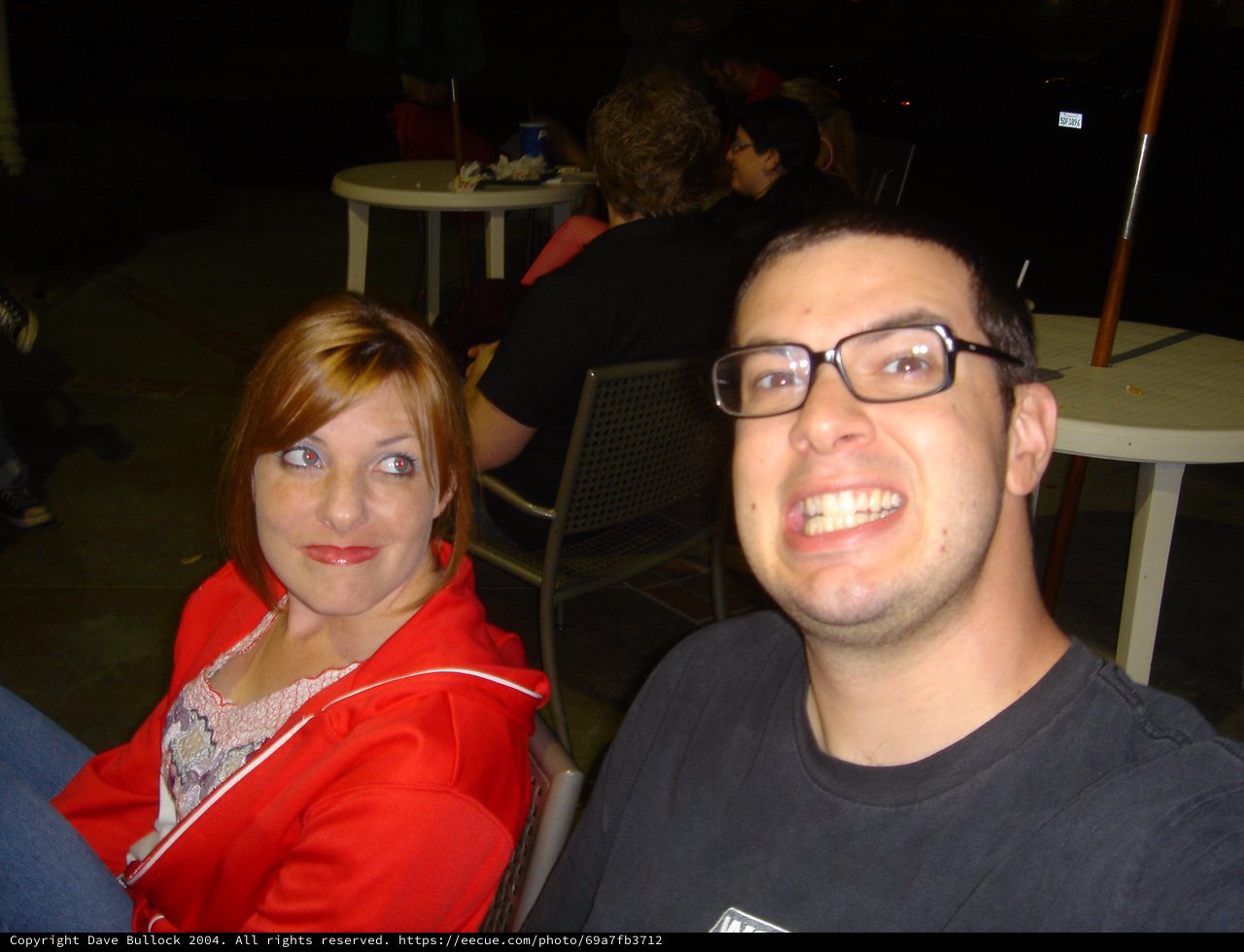 Friends Making Silly Faces at Night Outing