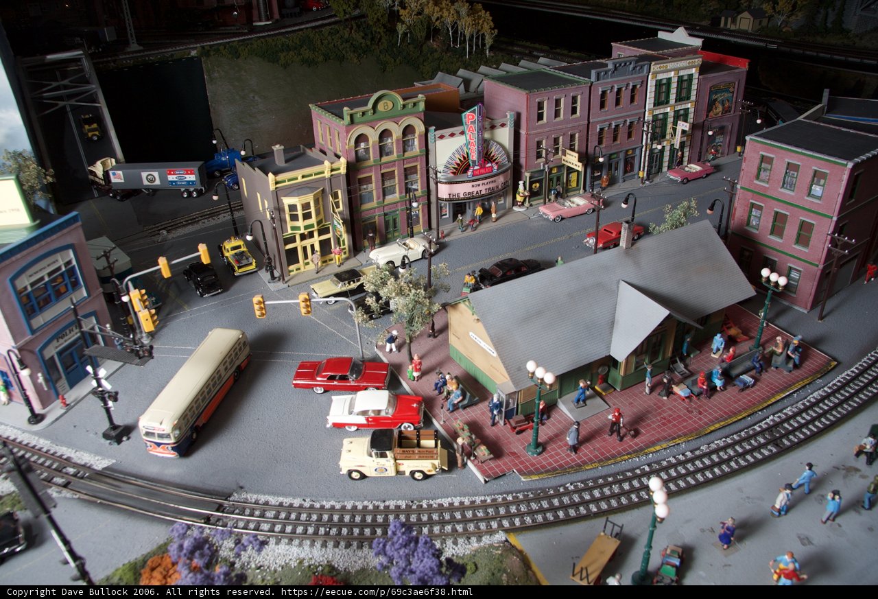 A bustling metropolis on the model train tracks