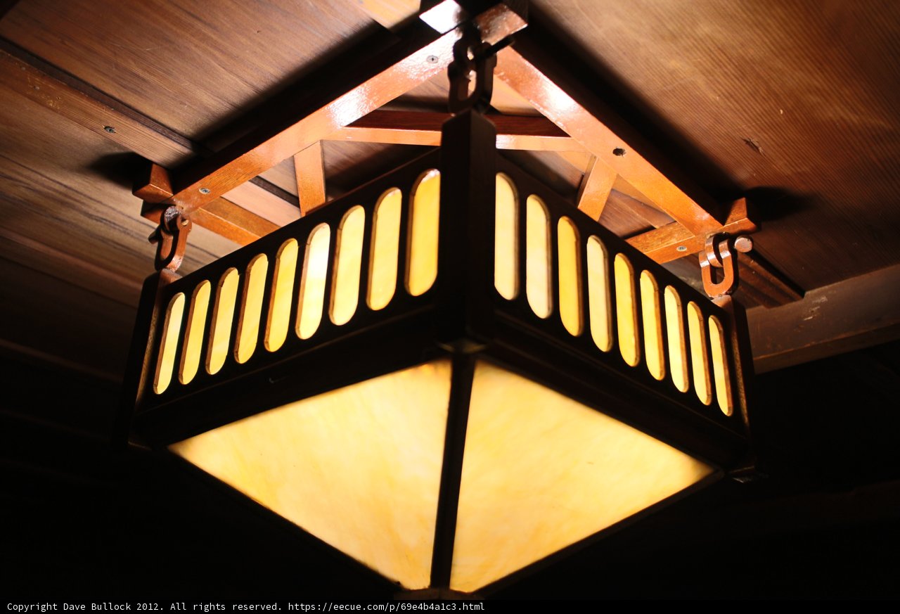 Hanging Lamp with Wooden Lampshade