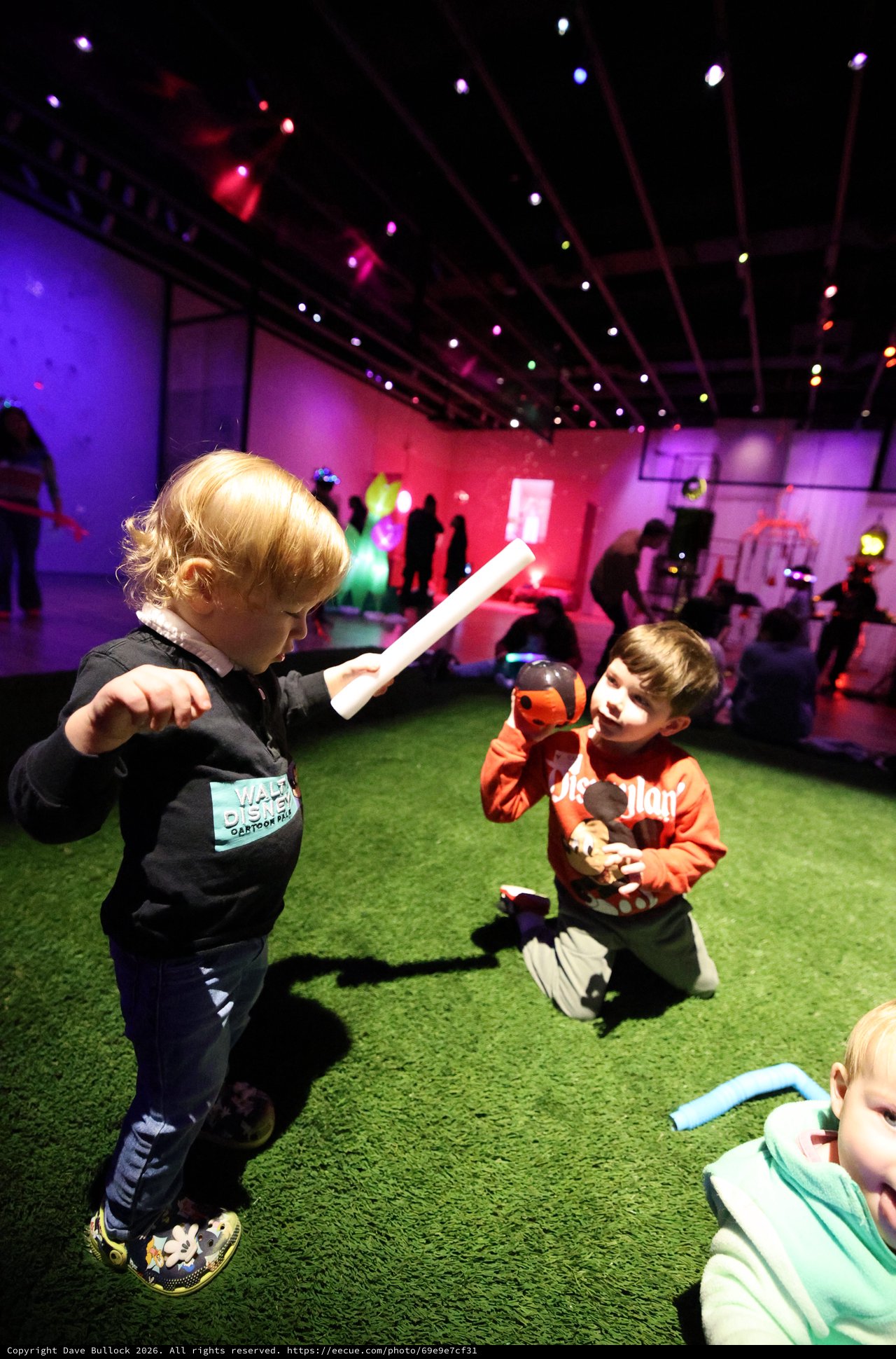 Children Playing at Baby Rave Light Installation