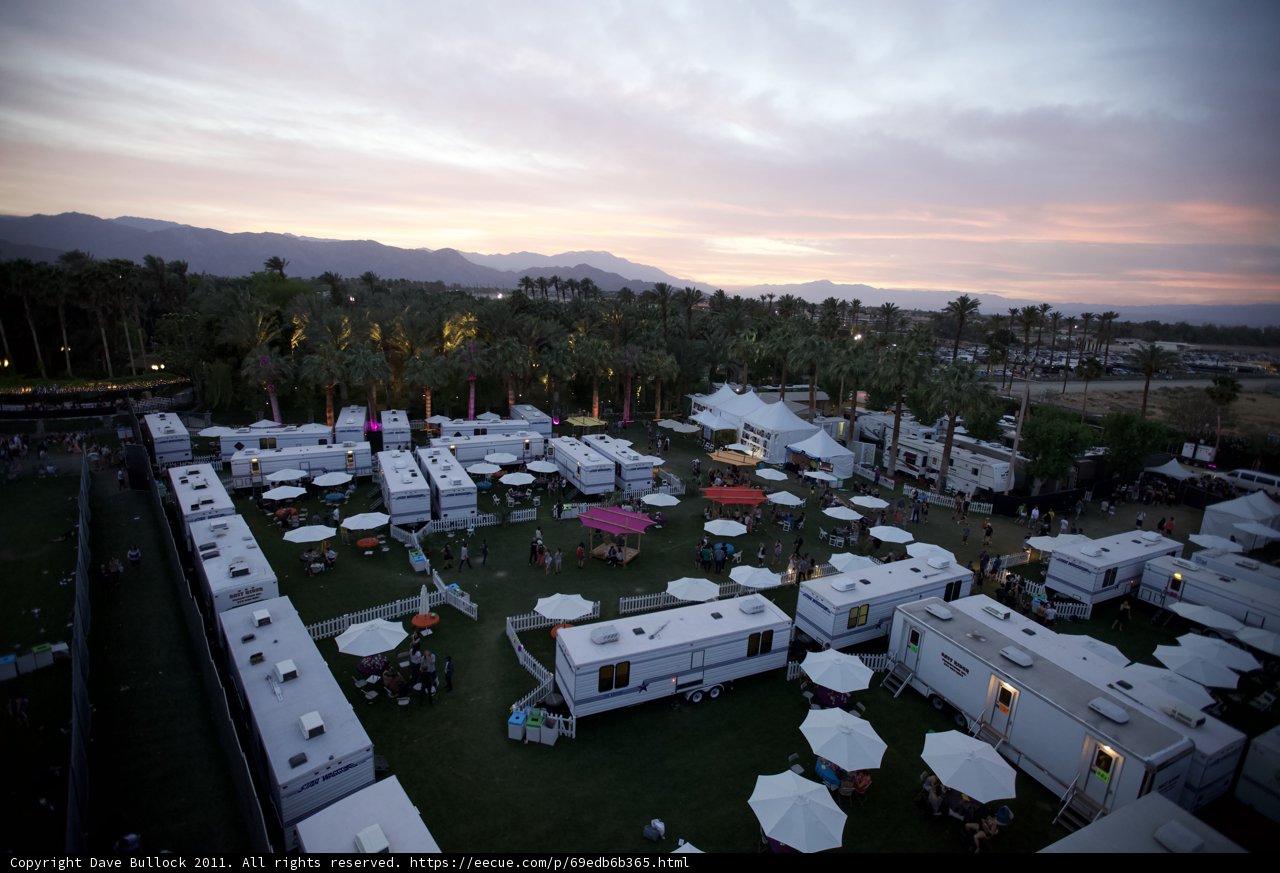 Sunset over the Coachella Campgrounds
