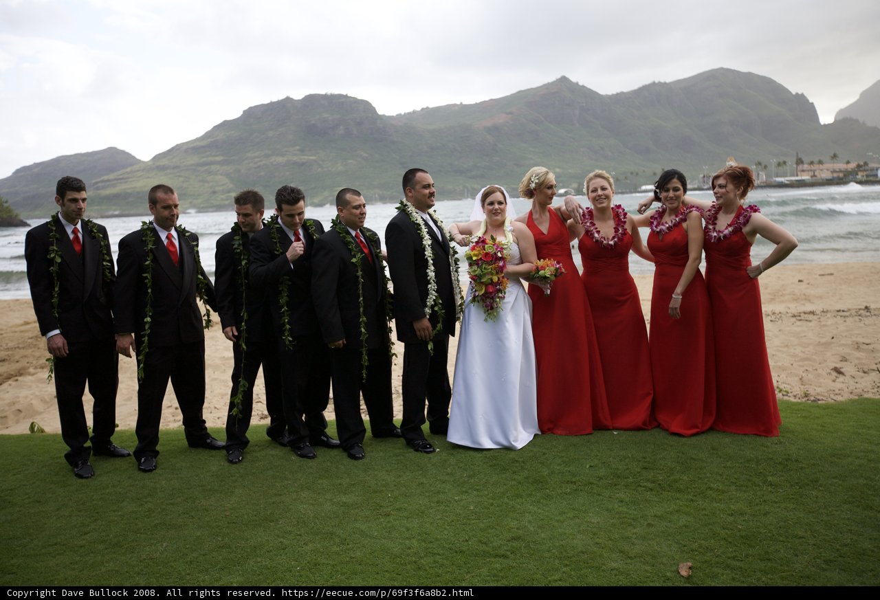 Wedding Party in Red and Black