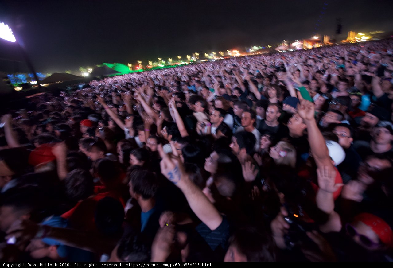 Urban Nightlife Rocks with Concert Crowd