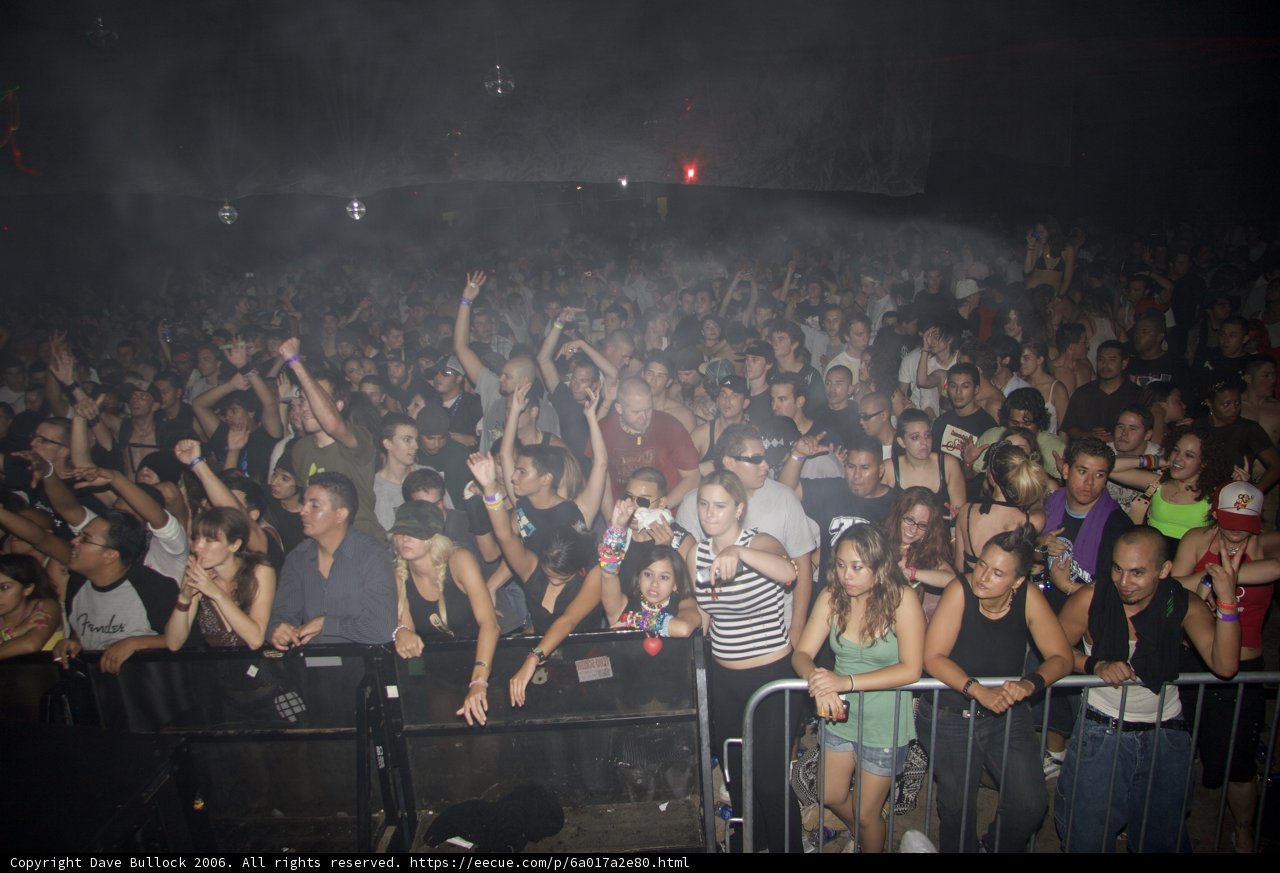 Smoke-filled Crowd at Urban Nightclub