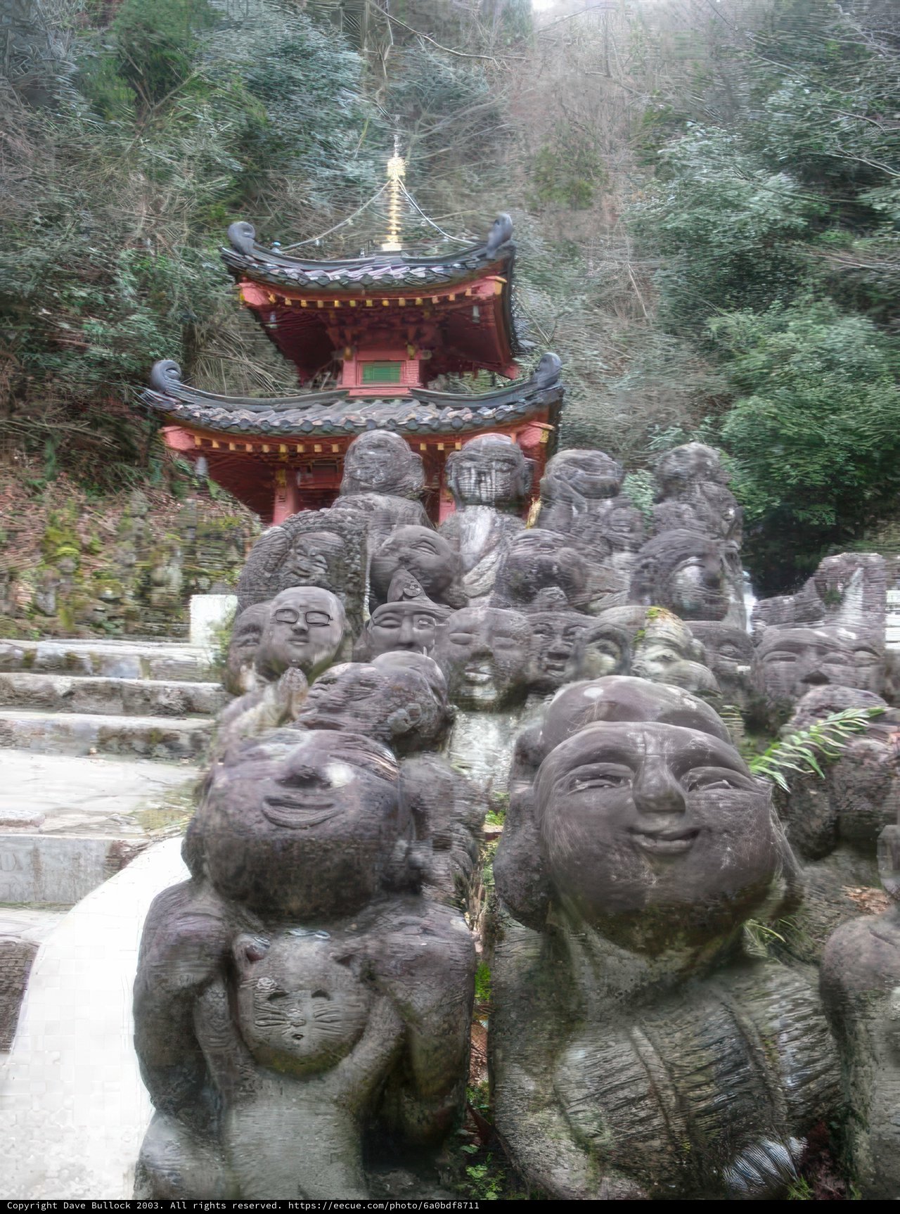 Statues Standing Tall in Front of Kyoto's Pagoda