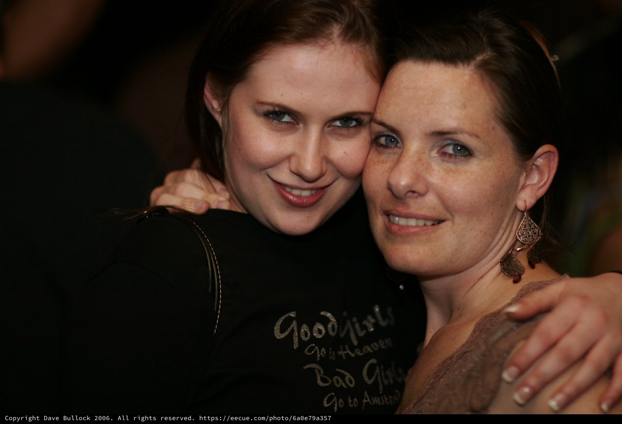 Two Friends Share a Warm Embrace at Party