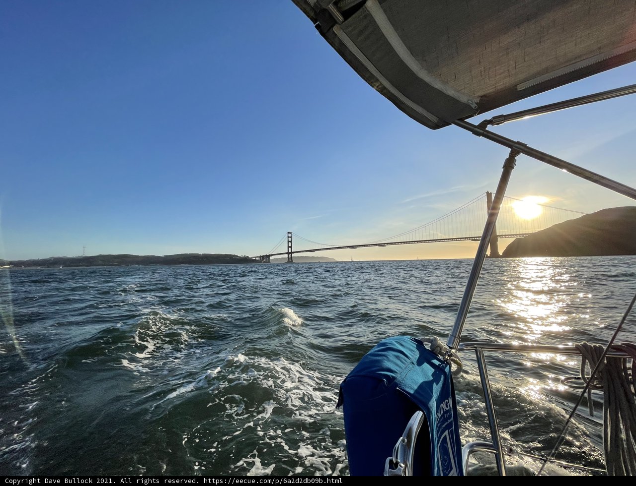 Sailing under the San Francisco Bridge
