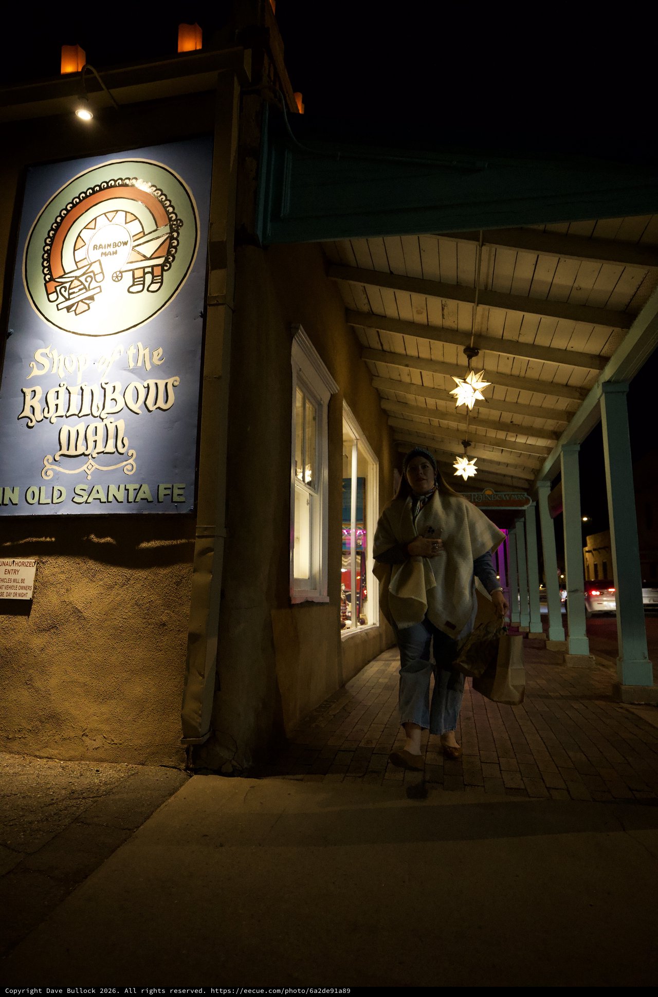 Evening at Rainbow Man Store in Old Santa Fe