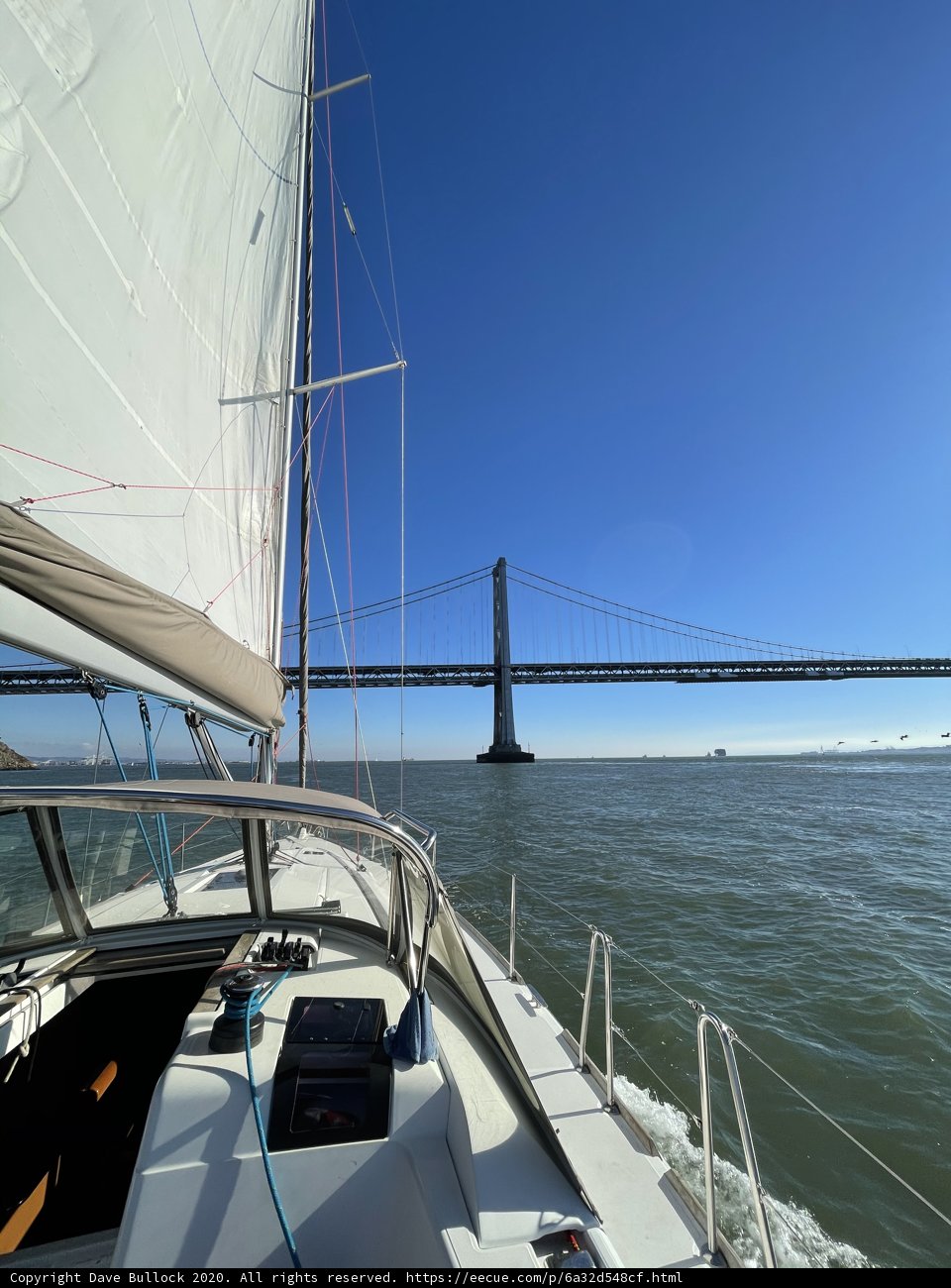 Sailing under the San Francisco Bridge