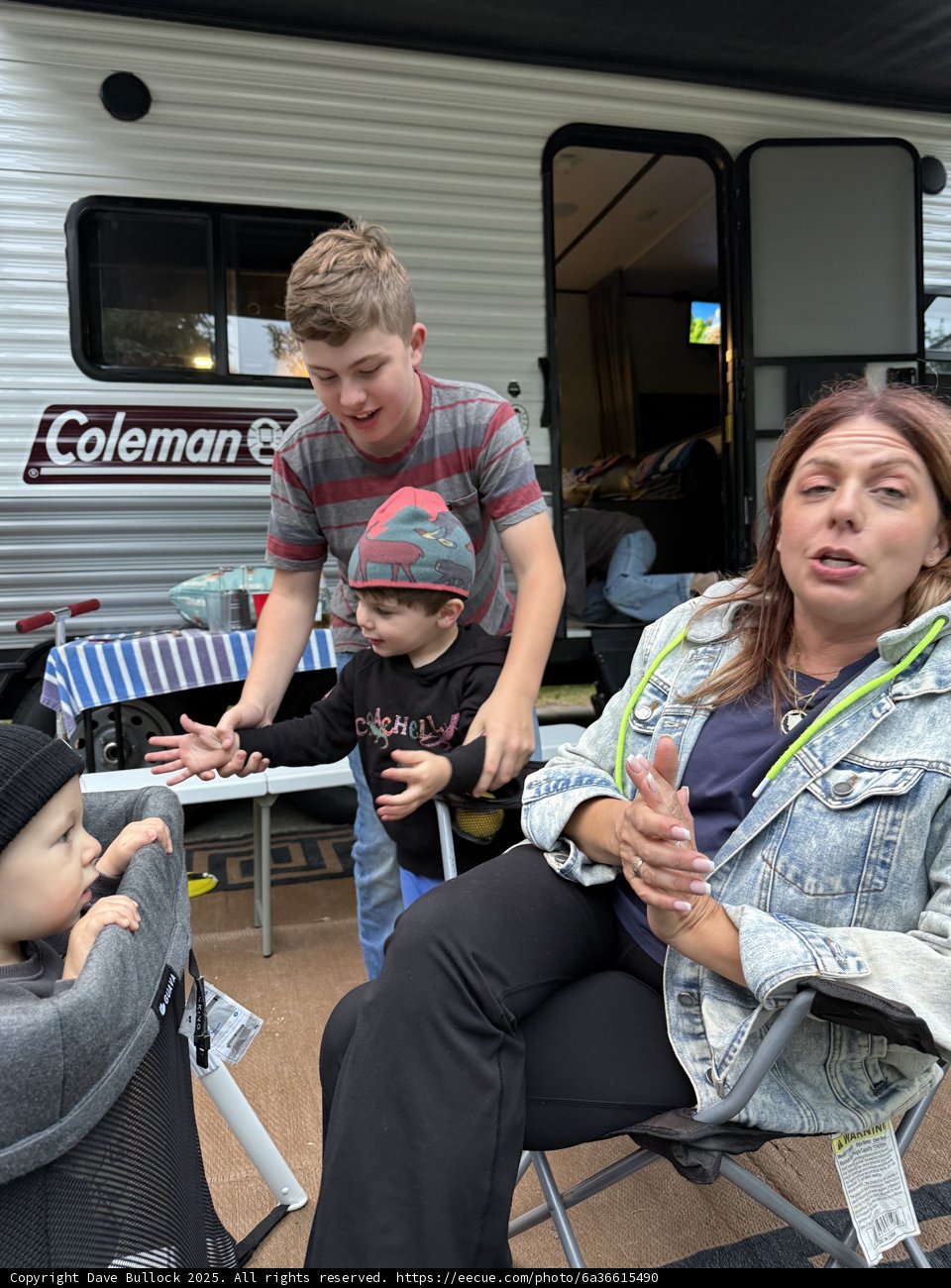 Family Moments by the Camper