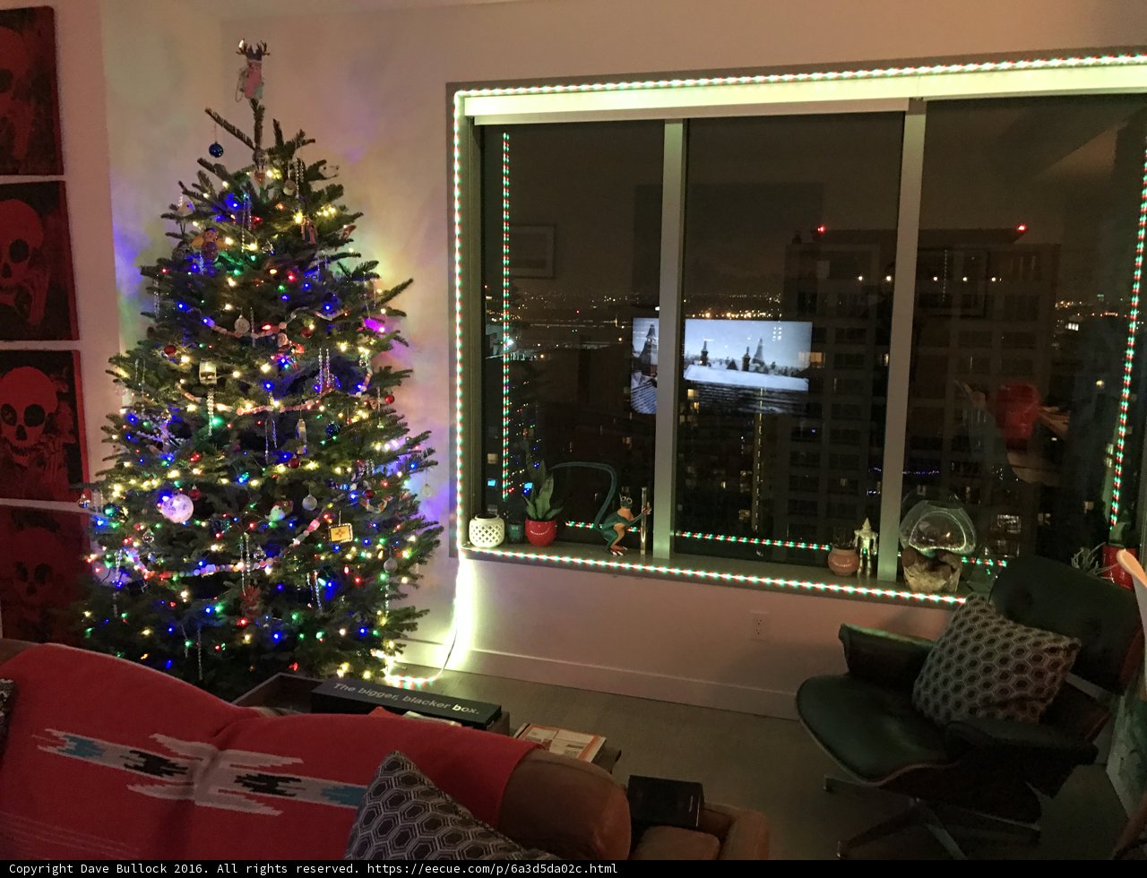 A City View and a Festive Tree