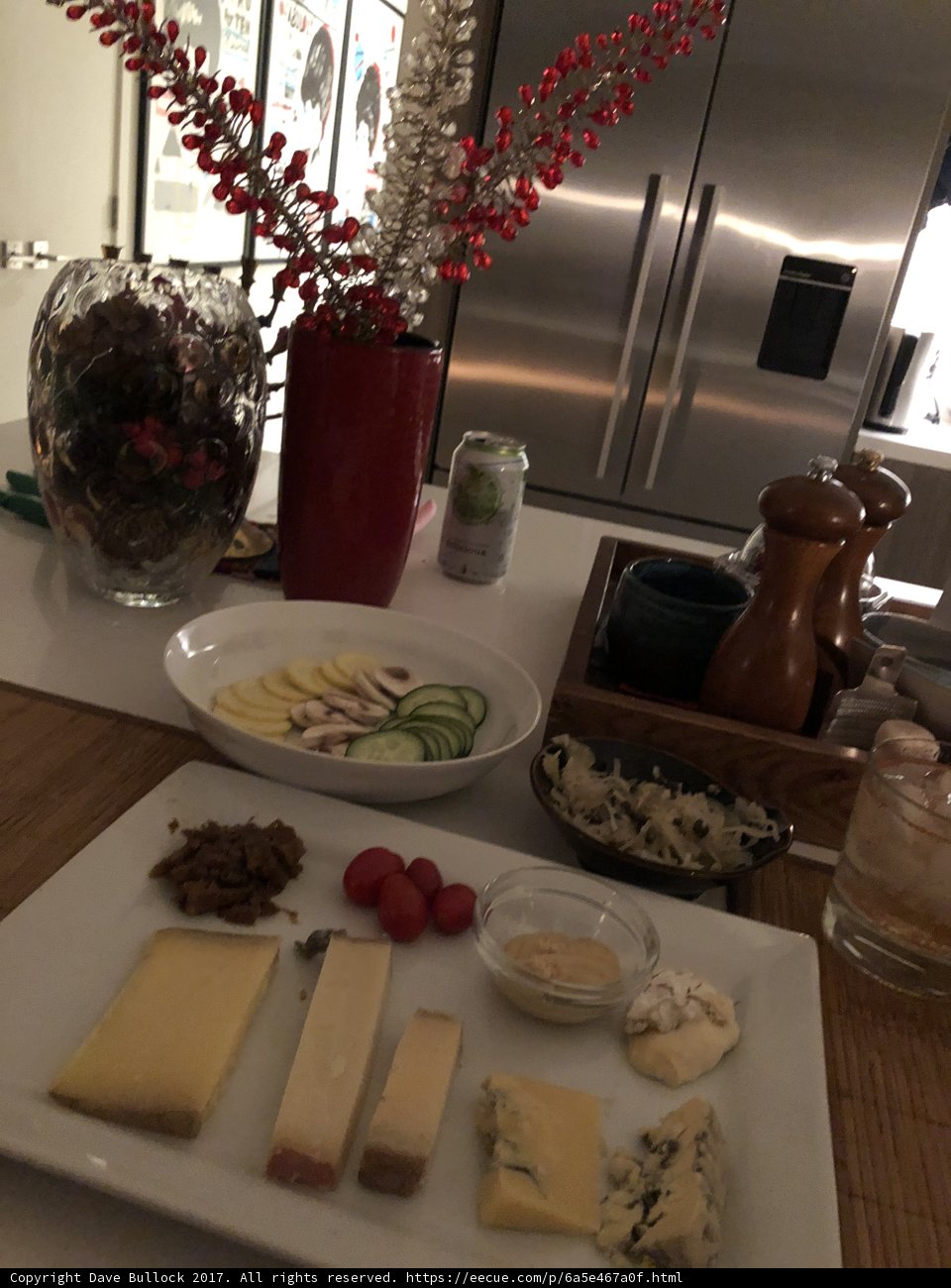 A Delectable Plate of Cheese & Fruit