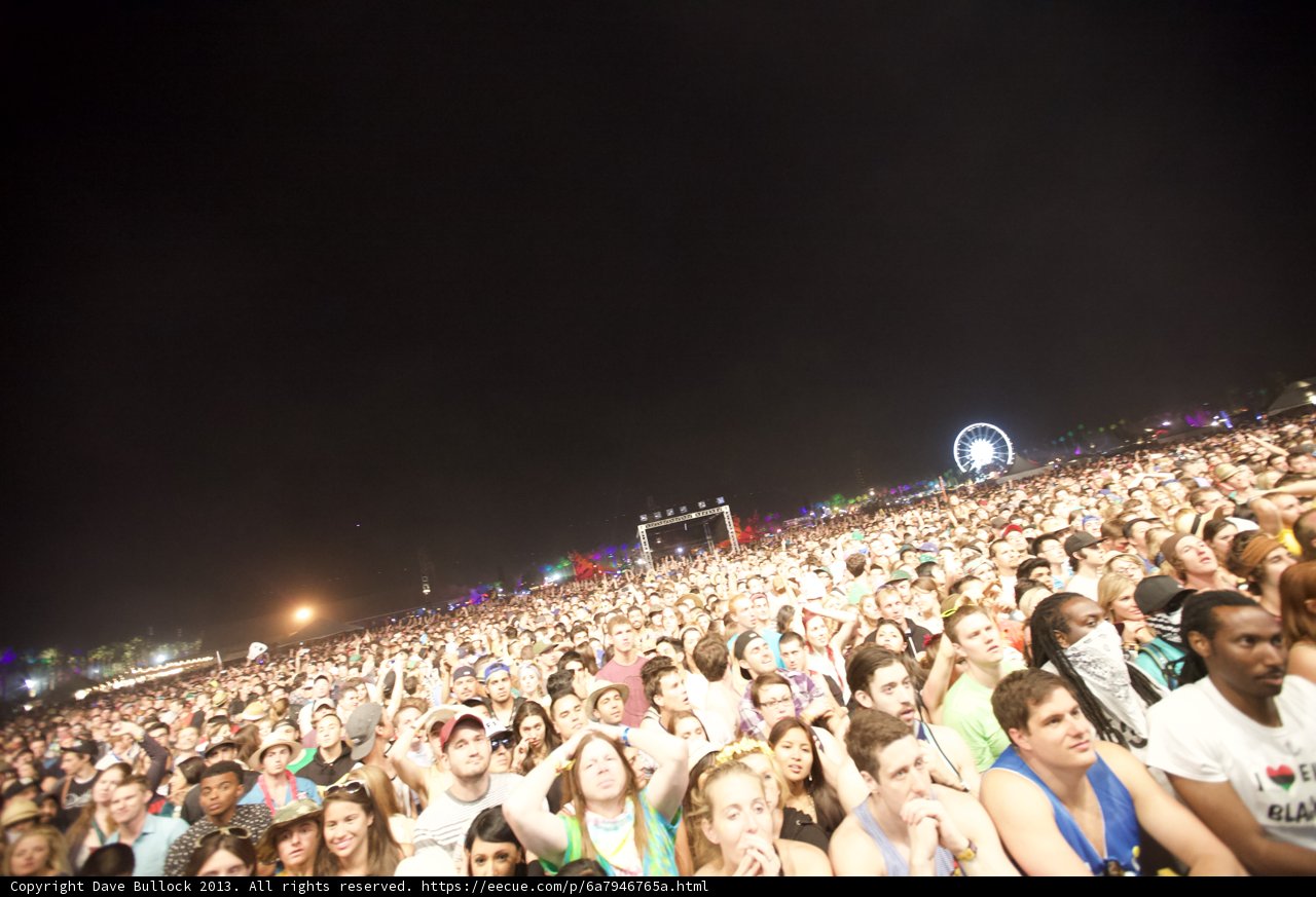 Coachella Crowd Under the Night Sky