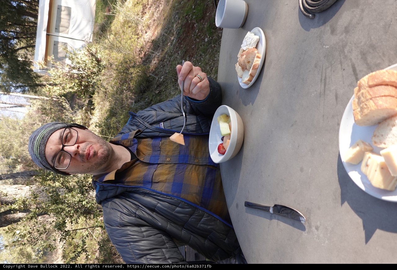 Outdoor Breakfast with Dave in Winter Setting