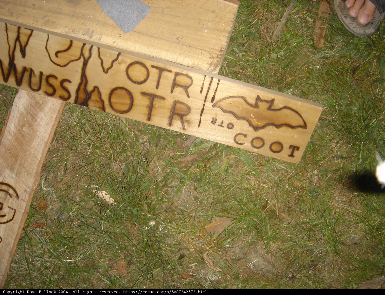 Wooden Sign with Bat Symbol