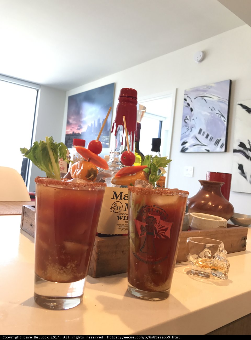 Bloody Cocktails on the Counter