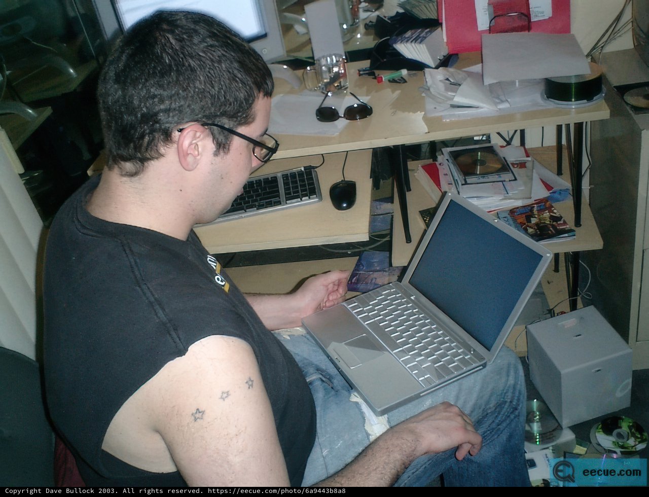 Working Hard on His Laptop