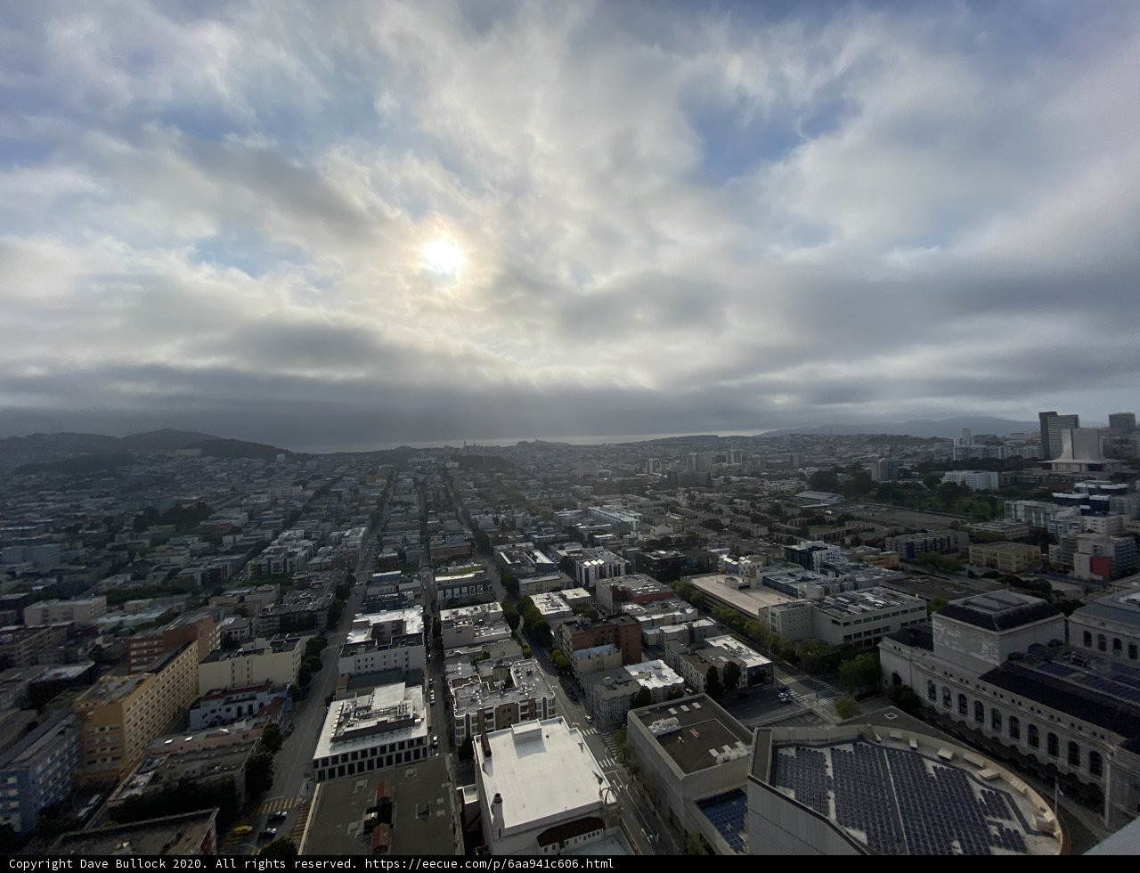 Sky-high view of the San Francisco cityscape