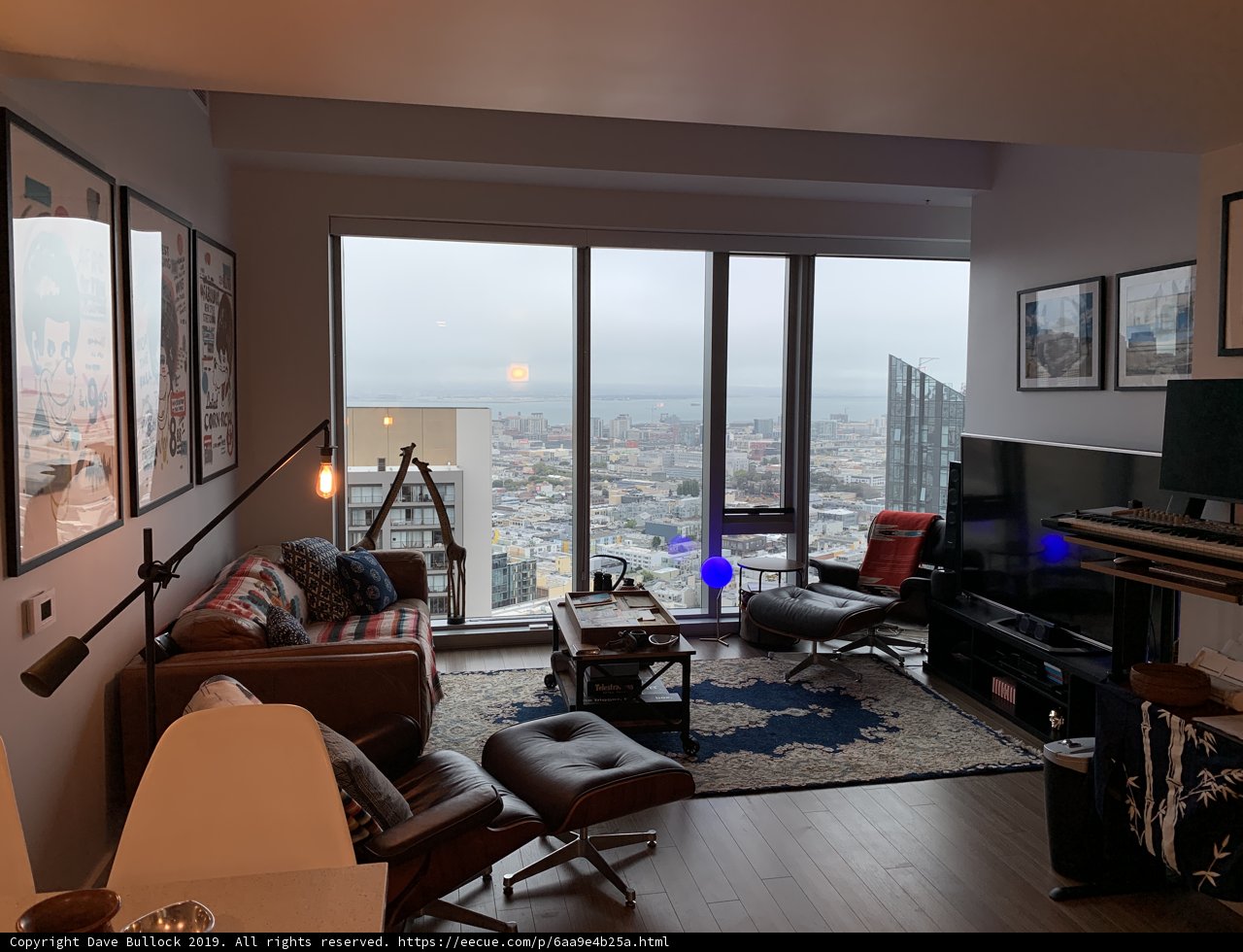 Cozy living room in a San Francisco penthouse