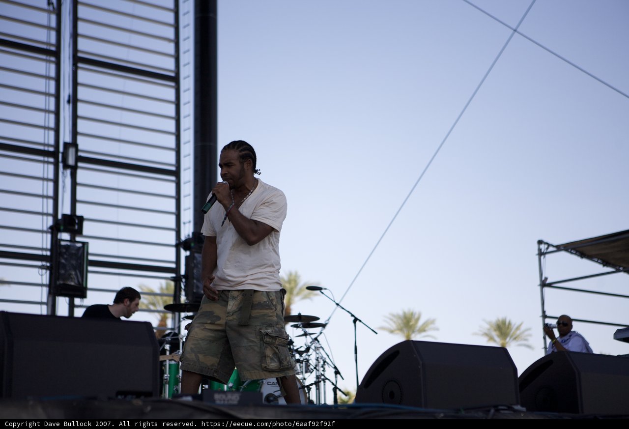 Pharoahe Monch performing on stage at Coachella Saturday 2007