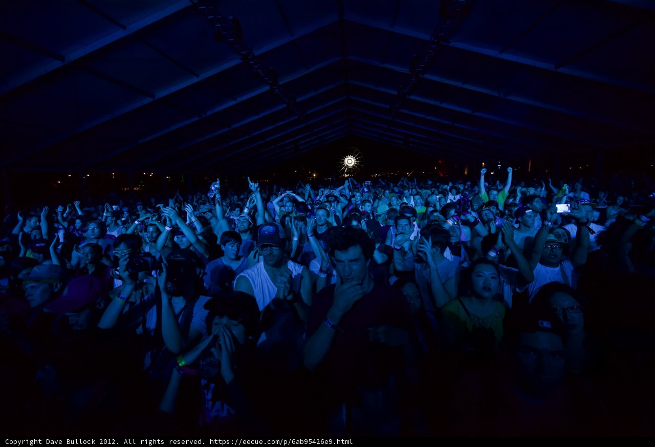Nighttime Crowd at Coachella Music Festival